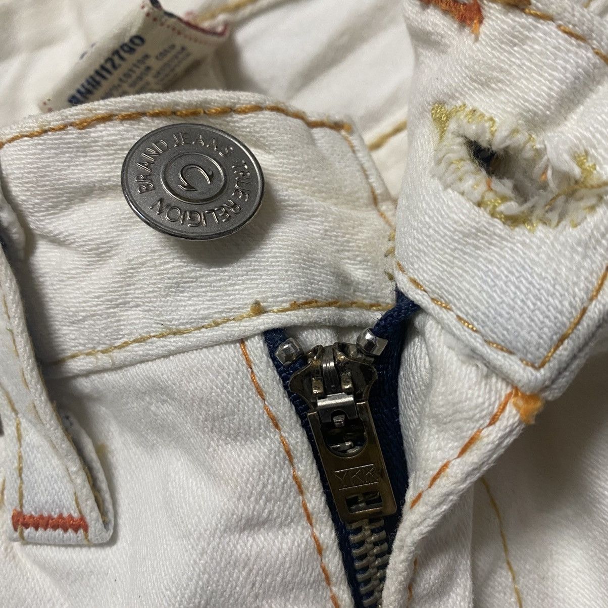 True Religion True Religion Off White Denim Flare Jeans Size 26" / US 2 / IT 38 - 19 Thumbnail