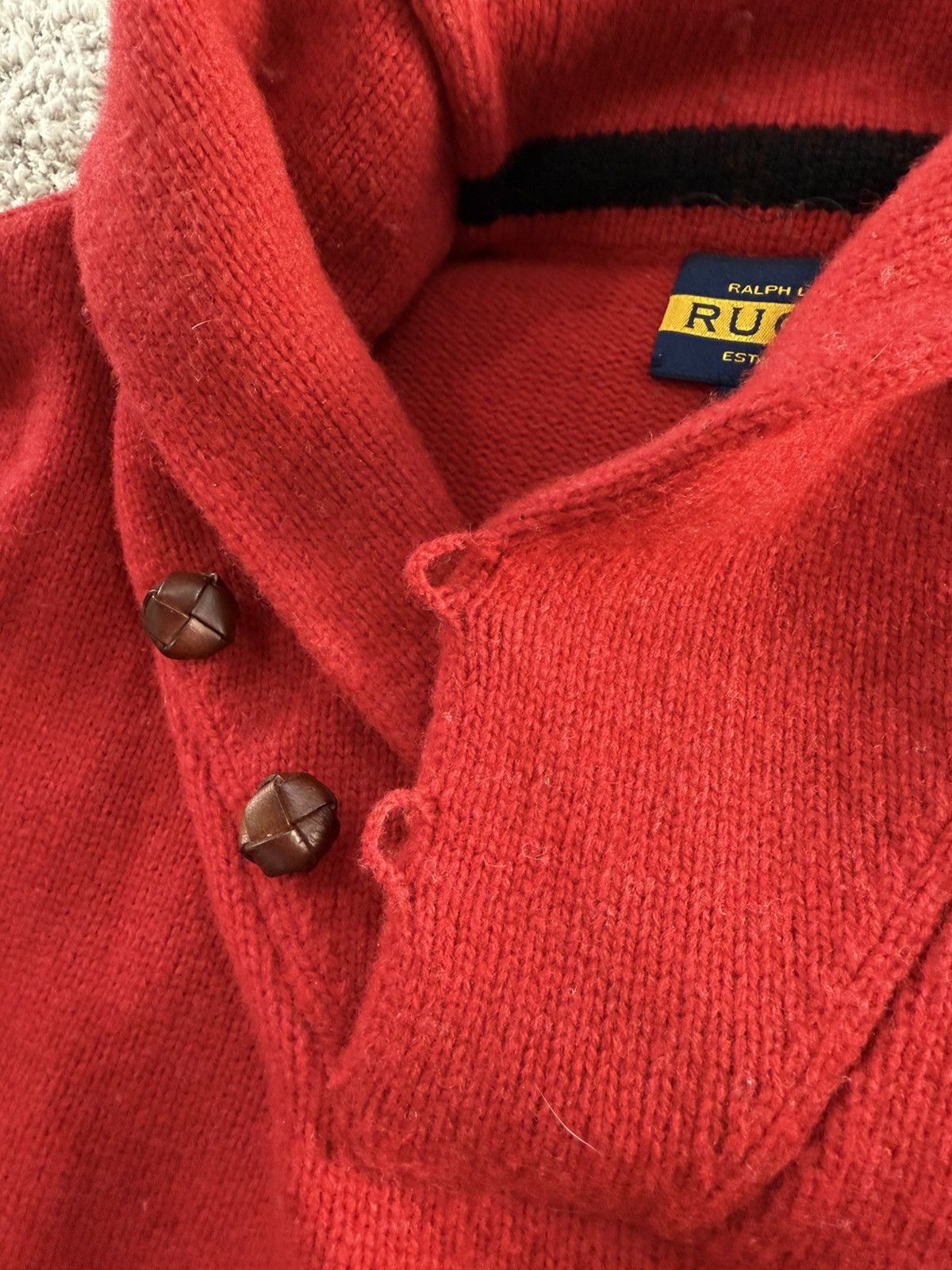 Rugby Ralph Lauren Ralph Lauren Rugby Shawl Collar Sweater - Red - Size M Size US M / EU 48-50 / 2 - 3 Thumbnail