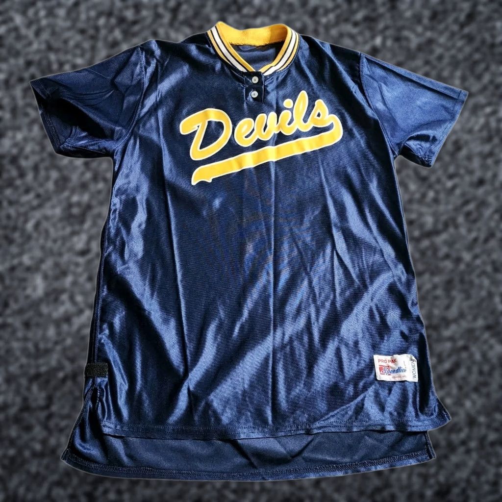Vintage Rare Vintage Pro Pak Devils Softball Jersey Shirt L Blue Womens 1980s Size L / US 10 / IT 46 - 1 Thumbnail