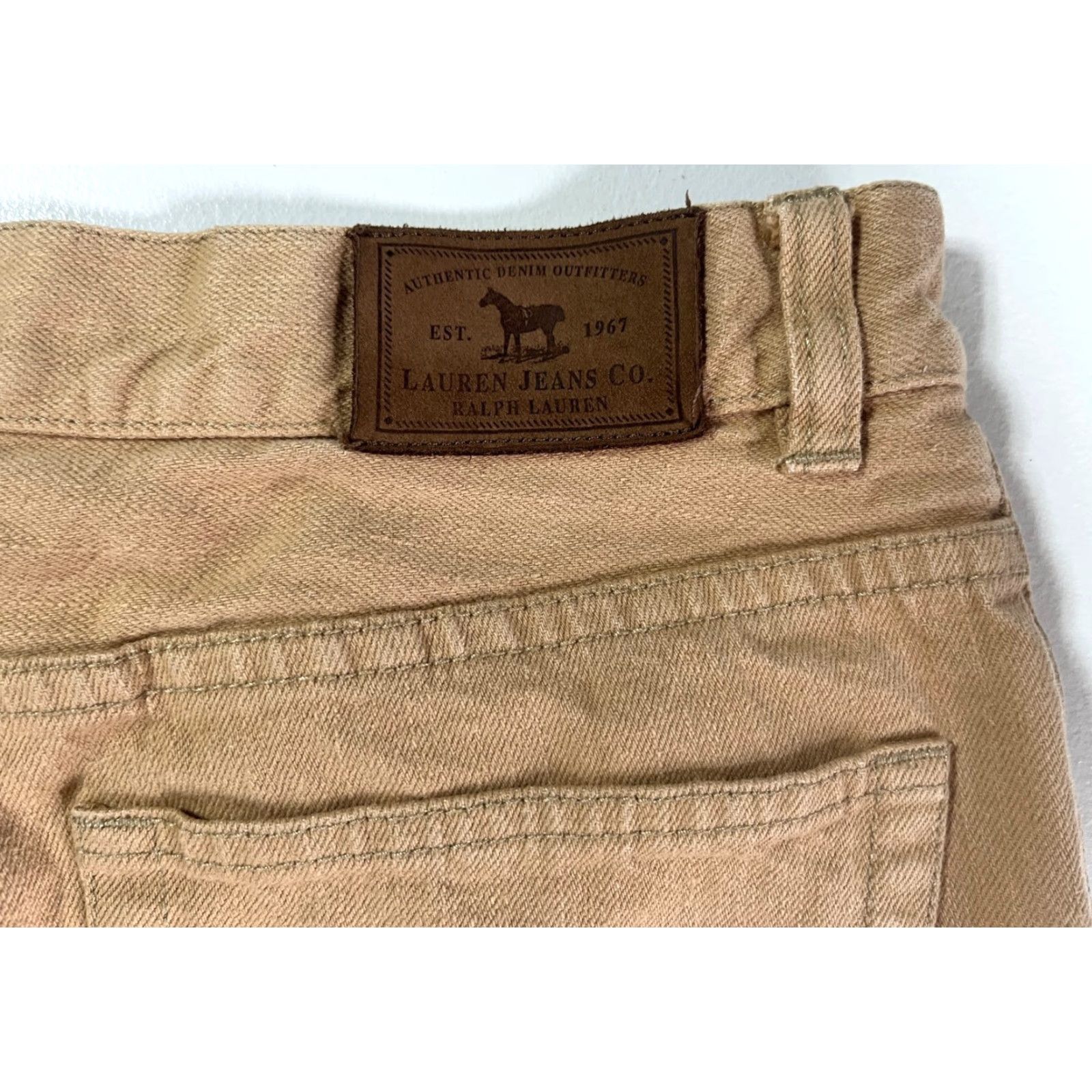Ralph Lauren VINTAGE Lauren Ralph Lauren Women's Floral Stencil Flared Jeans Sz 8 Tan 90s Boho Jeans Size 30" / US 8 / IT 44 - 7 Thumbnail