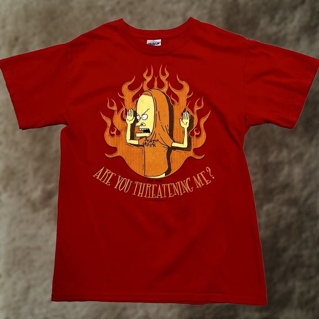 Gildan VINTAGE Beavis and Butthead T Shirt Mens Small Red 2004 Cornholio MTV Shirt Logo Beavis And Butthead Are You Threatening Me T Shirt Mens Small Size US S / EU 44-46 / 1 - 1 Thumbnail