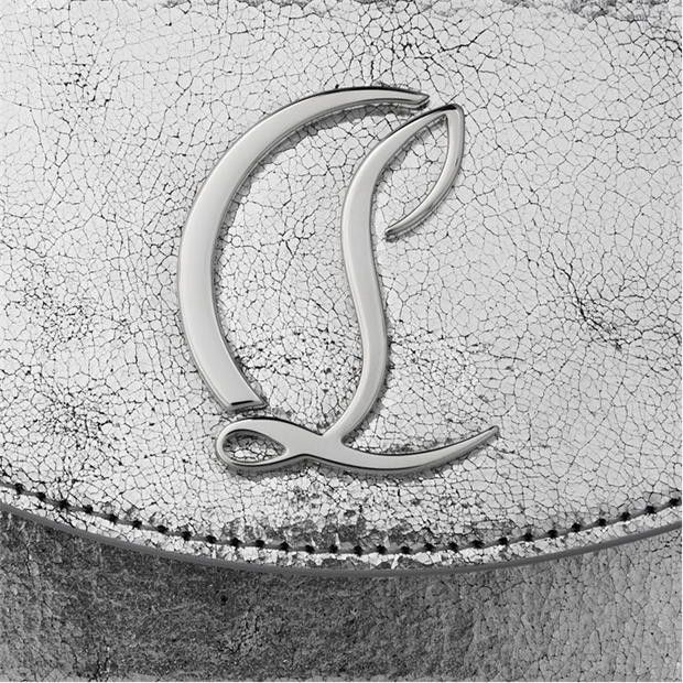 Christian Louboutin Loubi54 Embellished Metallic Cracked-Leather Shoulder Bag Size ONE SIZE - 4 Thumbnail