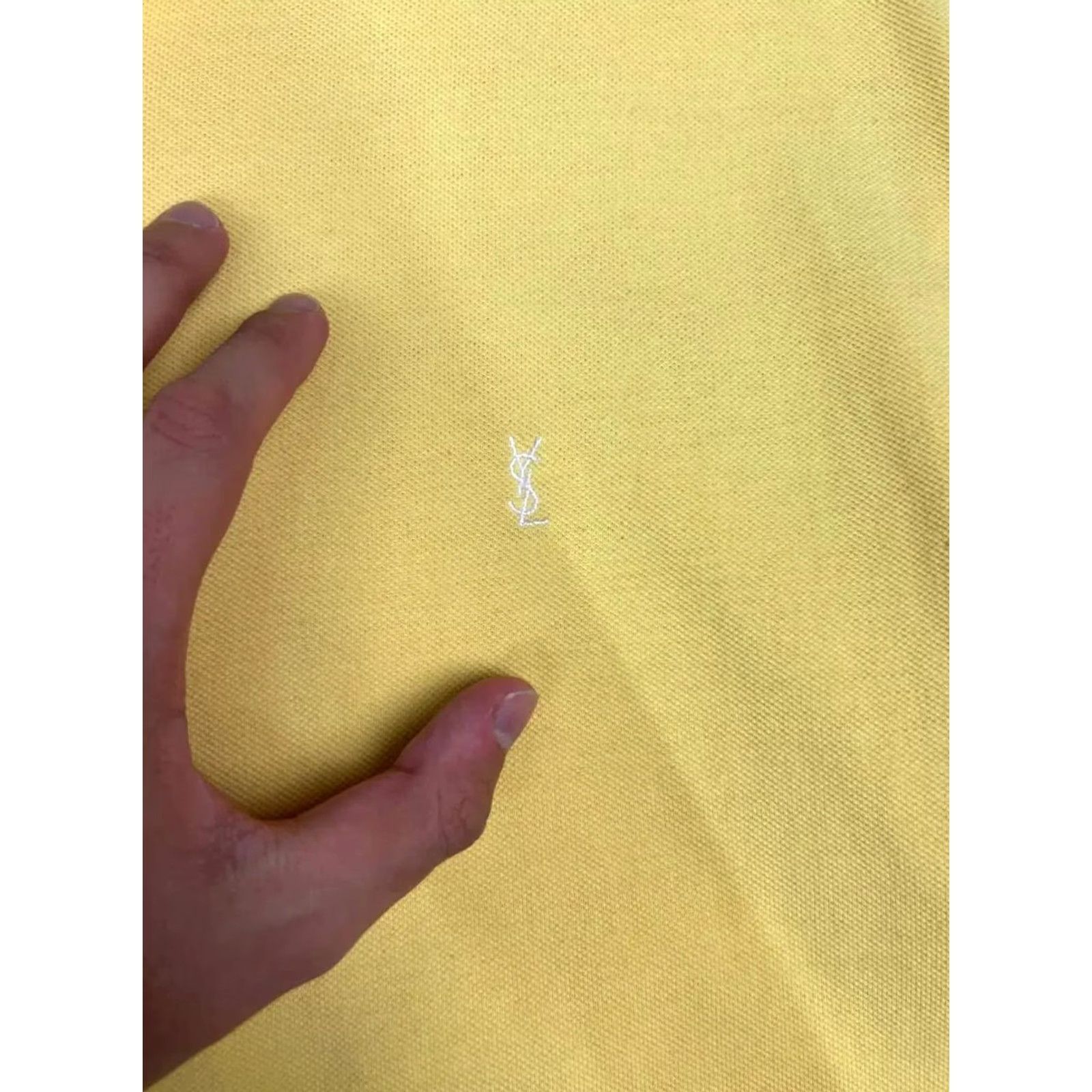 Yves Saint Laurent VINTAGE Saint Laurent Polo Shirt YSL Men 2XL Yellow Polo Mens 2XL Yellow Logo Cotton Short Sleeve Shirt Size US XXL / EU 58 / 5 - 4 Thumbnail
