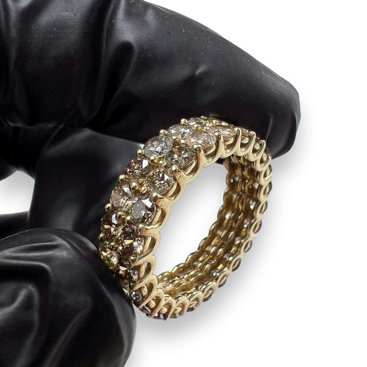 Other 14ct Gold 4.51ct VS-SI Diamond Double Eternity Ring Size ONE SIZE - 2 Thumbnail