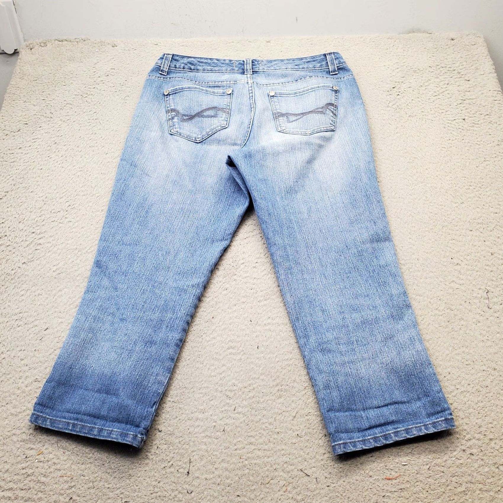 Nine West Nine West Jeans Womens Capri 10P Blue Denim Stretch Vintage America Capri Jeans Womens 10P Blue denim stretch Boho Size 32" / US 10 / IT 46 - 2 Thumbnail