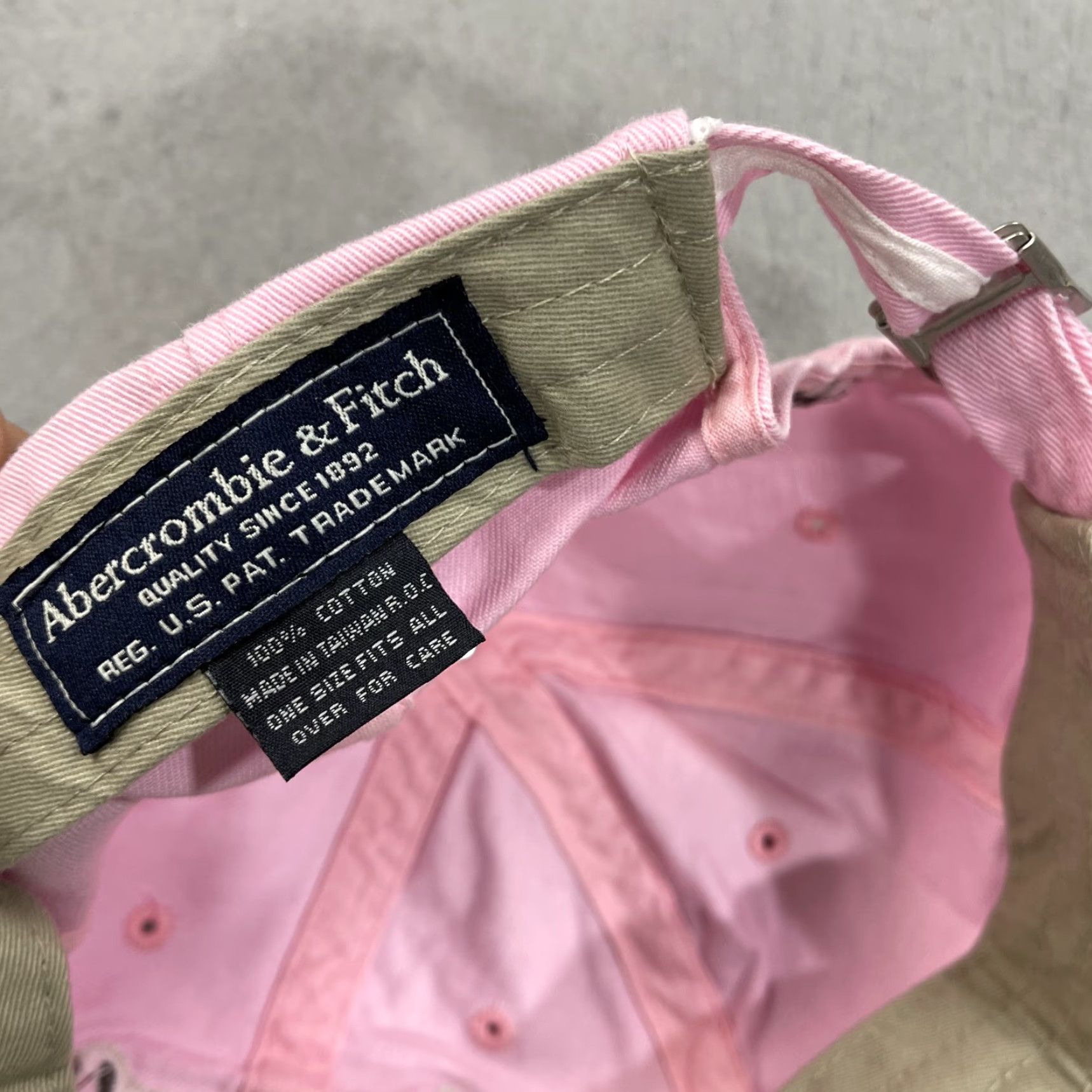 Abercrombie & Fitch VINTAGE Abercrombie and Fitch Hat Adult Pink Script Distressed Dad Cap Logo Y2K Size ONE SIZE - 6 Thumbnail