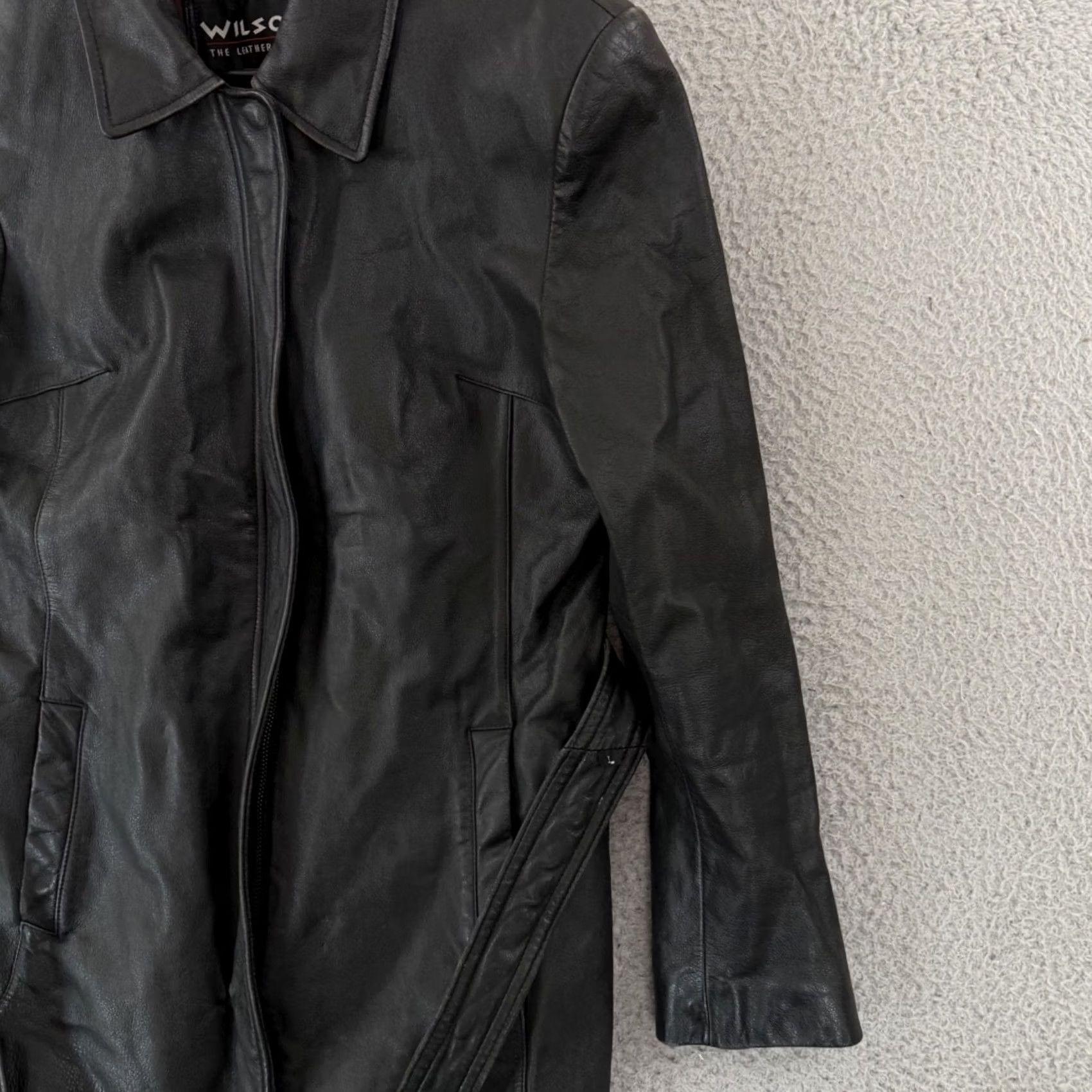 Vintage VINTAGE Wilsons Leather Jacket Womens Black Moto Biker 90s Zip Motorcycle Grunge Jacket Womens Black 90s Motorcycle Zip Size M / US 6-8 / IT 42-44 - 5 Thumbnail