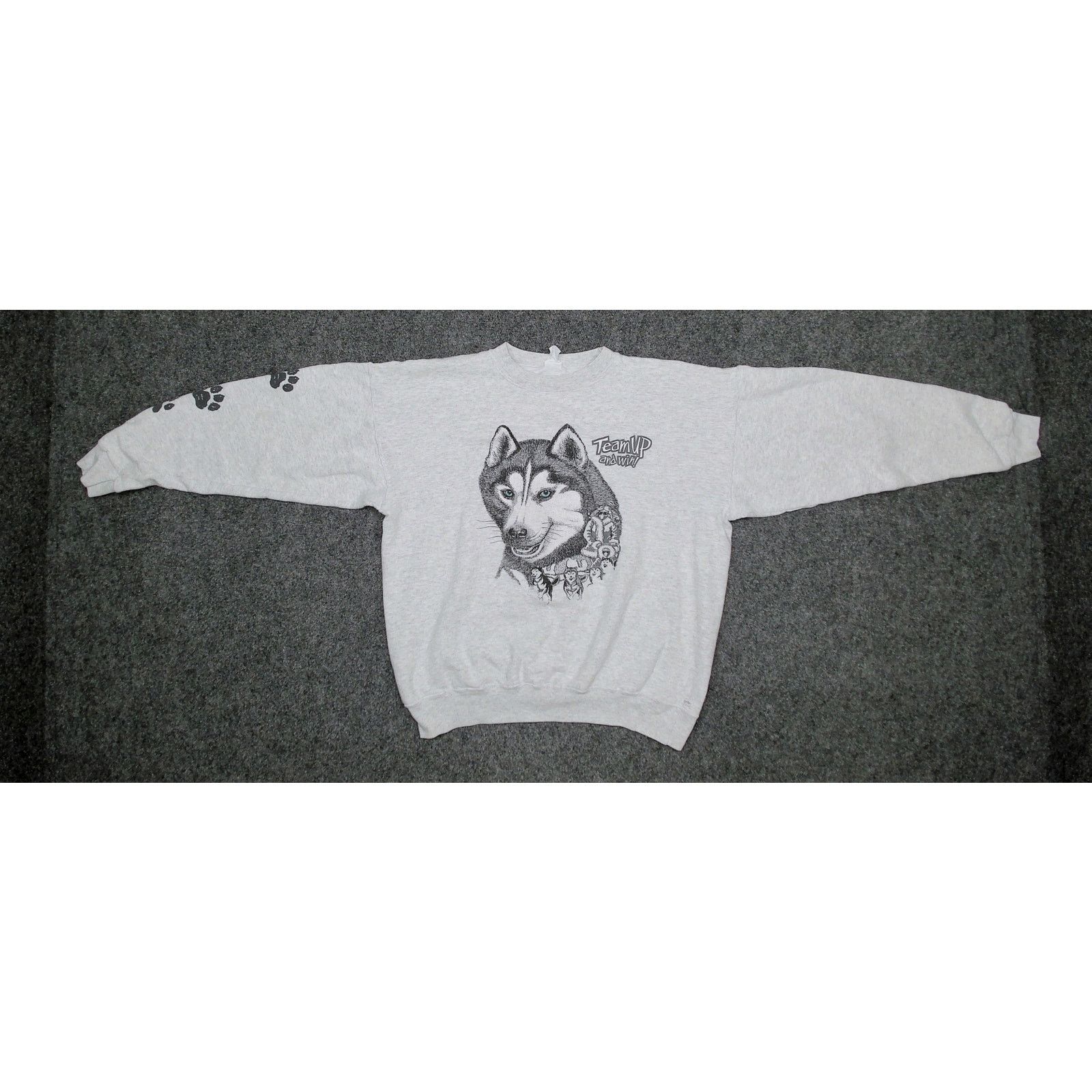 Vintage Vintage 90s Thrashed Boxy Husky Sled Dog Sweatshirt Size US XL / EU 56 / 4 - 5 Thumbnail
