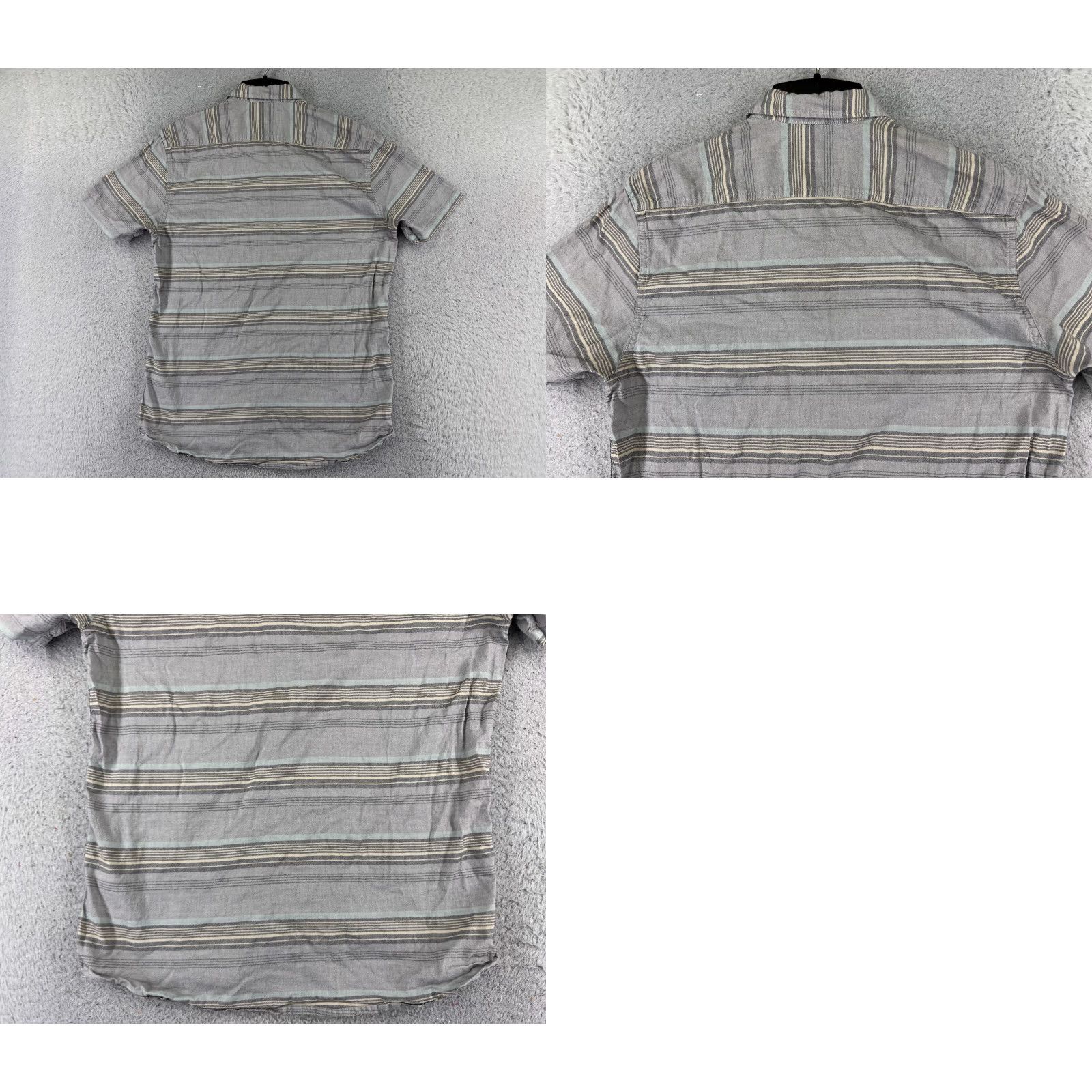 Quiksilver Quiksilver Shirt Mens Small Gray Stripe Button Up Pocket Modern Fit Skate Surf Size US S / EU 44-46 / 1 - 9 Thumbnail