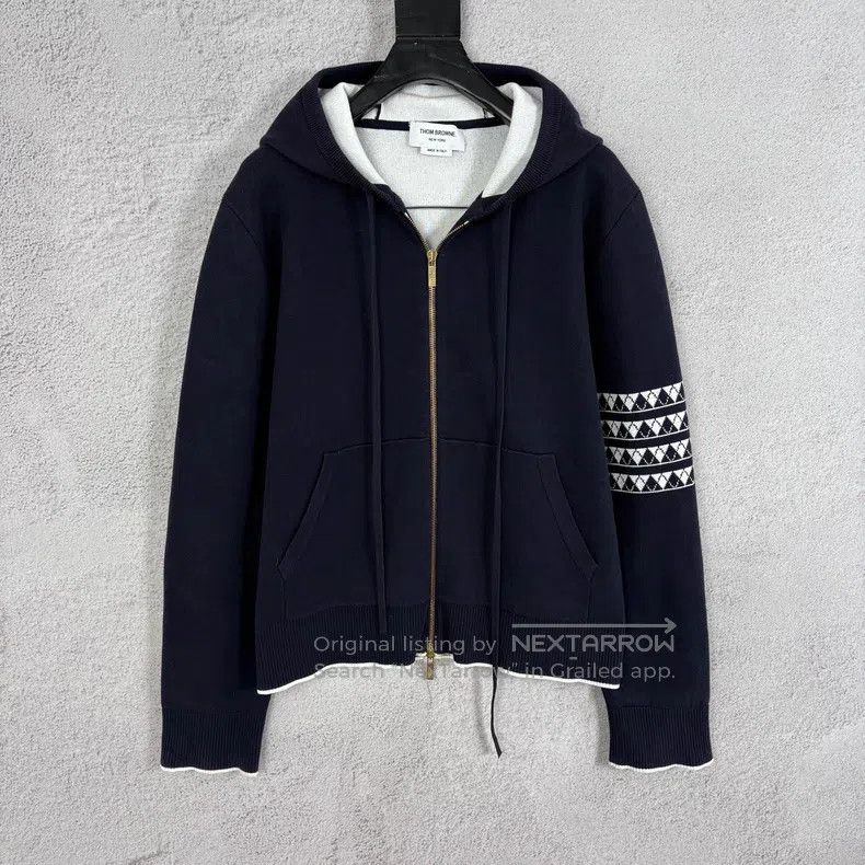 Thom Browne Thom Browne Striped Jacquard Dachshund Hooded Knit Jacket, Size US XL / EU 56 / 4 - 1 Thumbnail