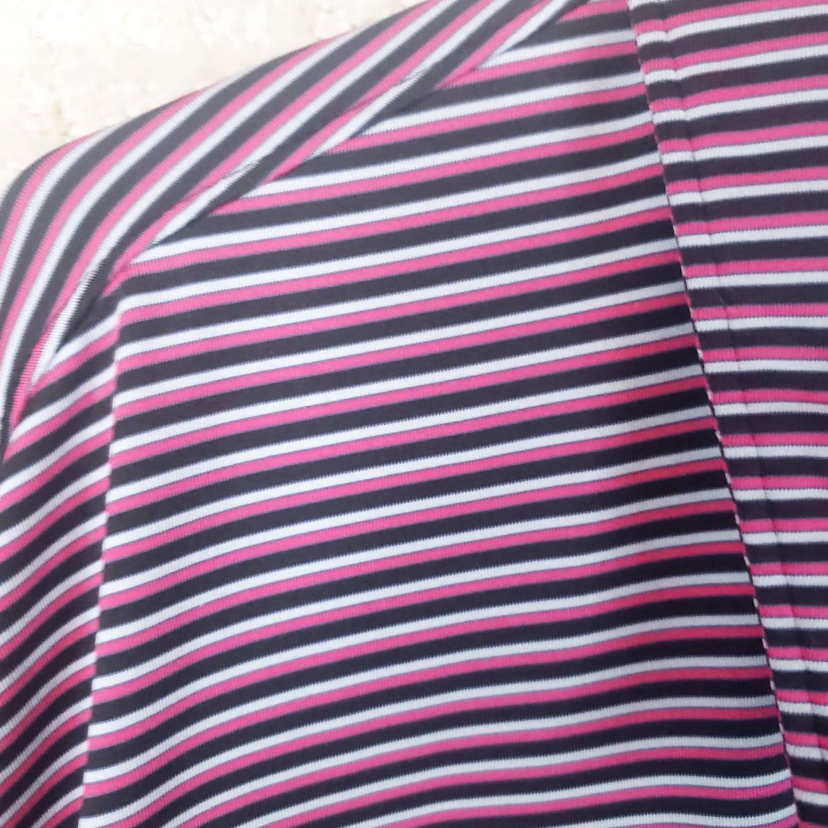Cutter & Buck Cutter & Buck CB Dry Tec Polo Shirt Black Gray Pink Striped Men 2XL Adult Regular Short Sleeve Size US XXL / EU 58 / 5 - 6 Thumbnail