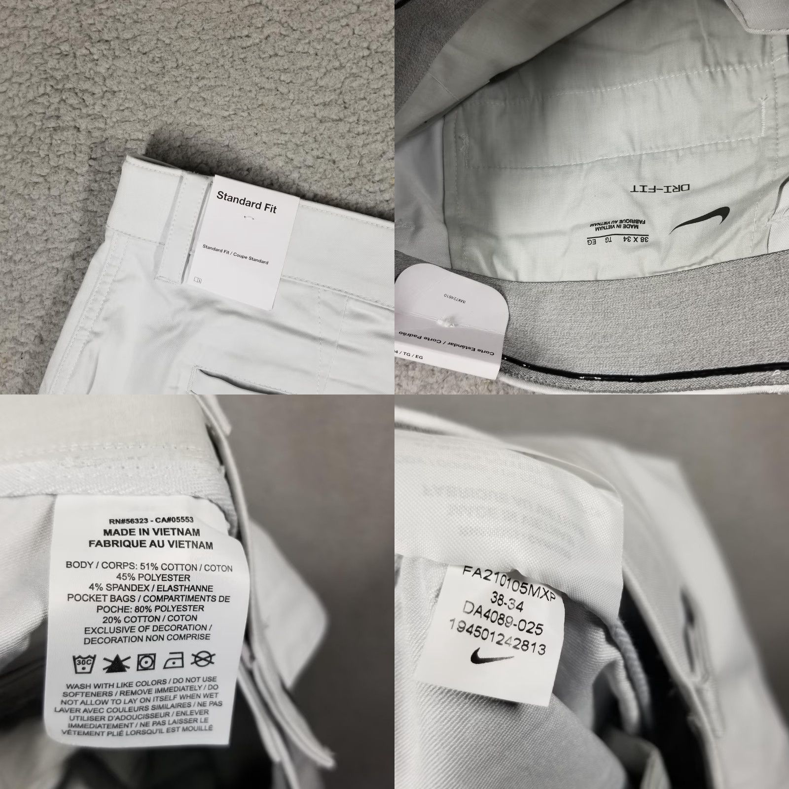Nike Nike Golf Repel 5 Pocket Pants Mens 38x34 White Slim Fit Stretch DA4089-025 Size US 38 / EU 54 - 8 Thumbnail