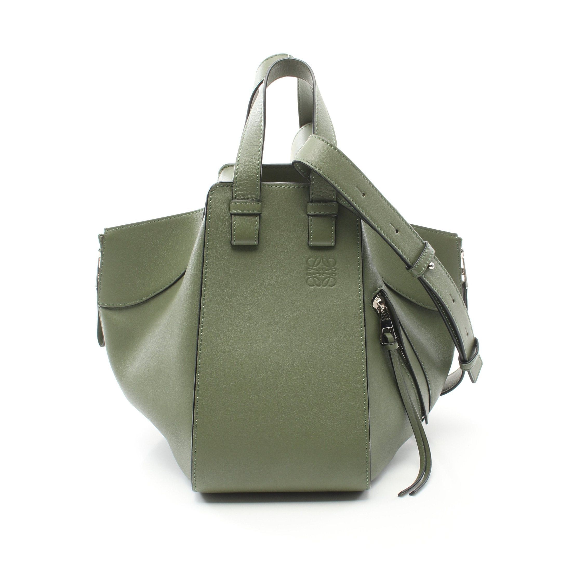 Loewe Loewe Hammock Small Handbag Leather Khaki Green Size ONE SIZE - 1 Thumbnail