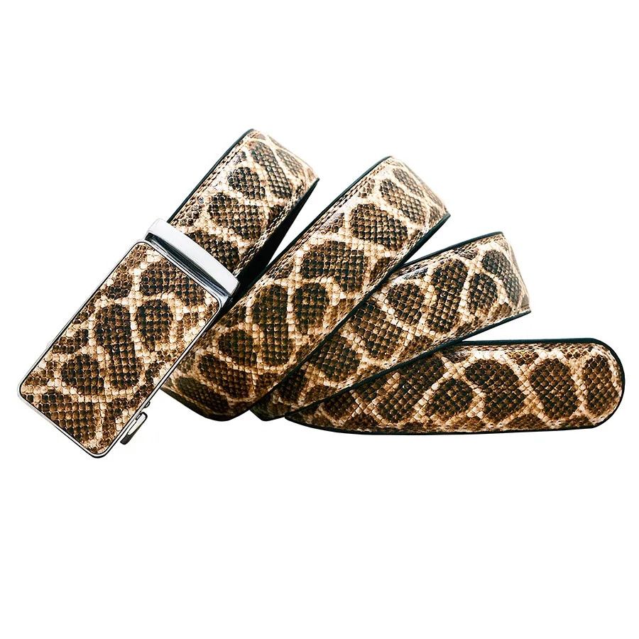 Japanese Brand × Leather Snake Pattern Leather Automatic Buckle Belt Size ONE SIZE - 3 Thumbnail
