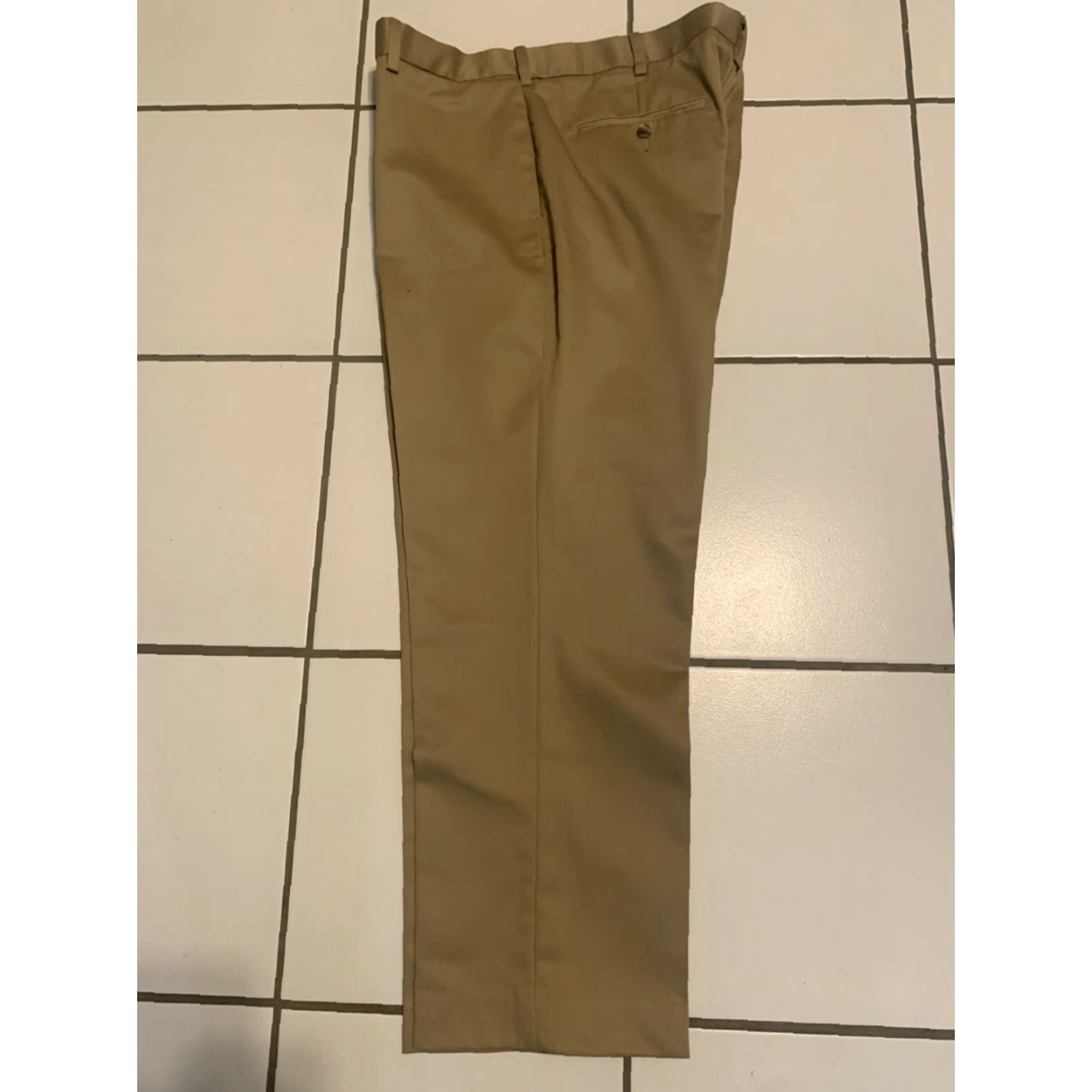 Perry Ellis VINTAGE Perry Ellis Pants Men's 38x29 Portfolio Premium Twill No Iron Stretch Uniform Antelope Khaki Dress Pants Size US 38 / EU 54 - 2 Thumbnail