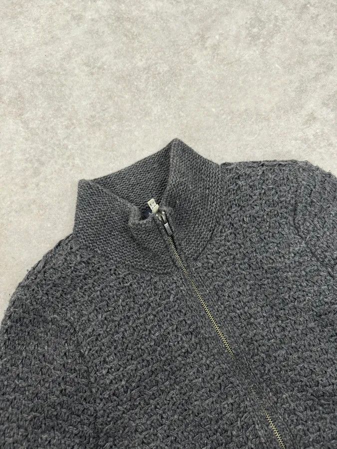 Armani 2000s Armani Grey Waffled Wool Zip-up Sweater Size US S / EU 44-46 / 1 - 5 Thumbnail
