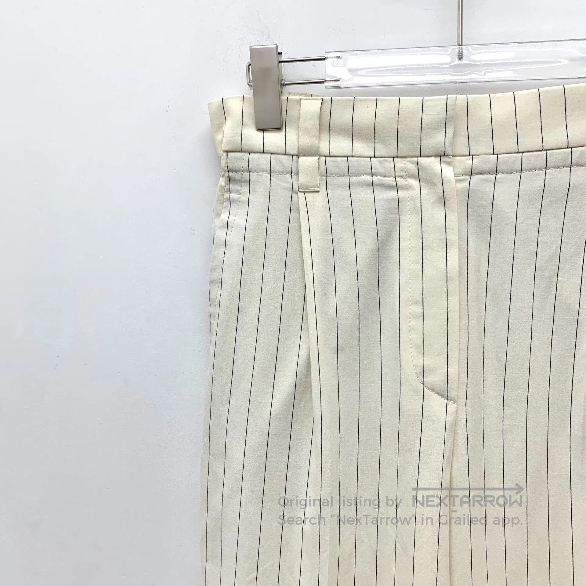 Brunello Cucinelli Brunello Cucinelli White Vertical Stripe Cotton Trousers. Size US 40 / EU 56 - 3 Thumbnail