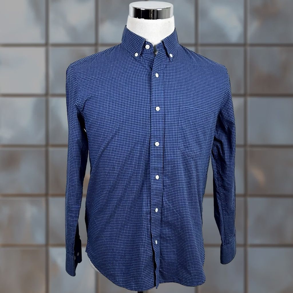 Vintage Peter Manning Small Casual Button Down Shirt Blue Plaid 100% Cotton Mens Short Sleeve? Size US S / EU 44-46 / 1 - 1 Thumbnail