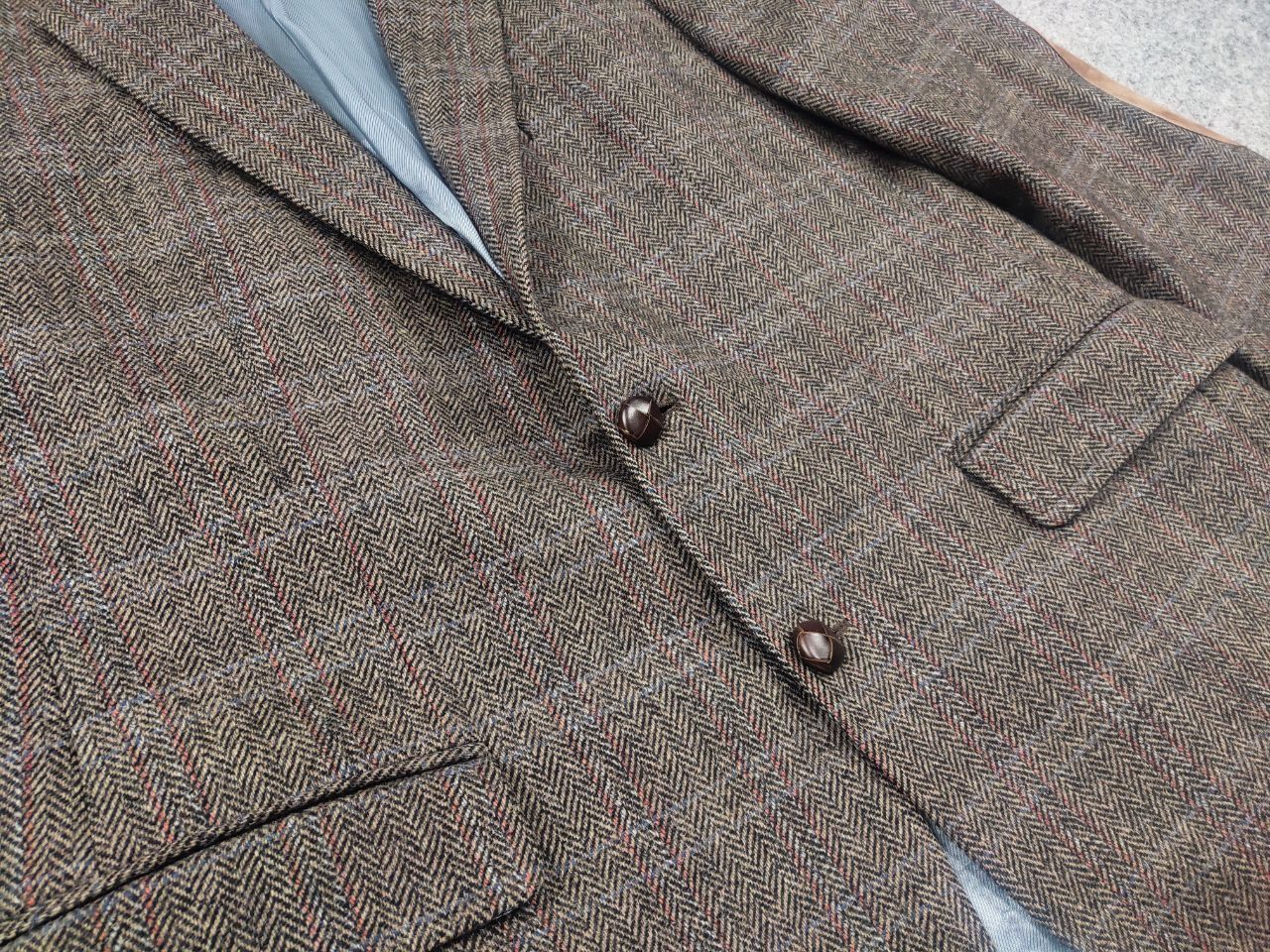 Barbour Vintage Barbour herren Wool Tweed herringbone Blazer Jacket Size US L / EU 52-54 / 3 - 7 Thumbnail