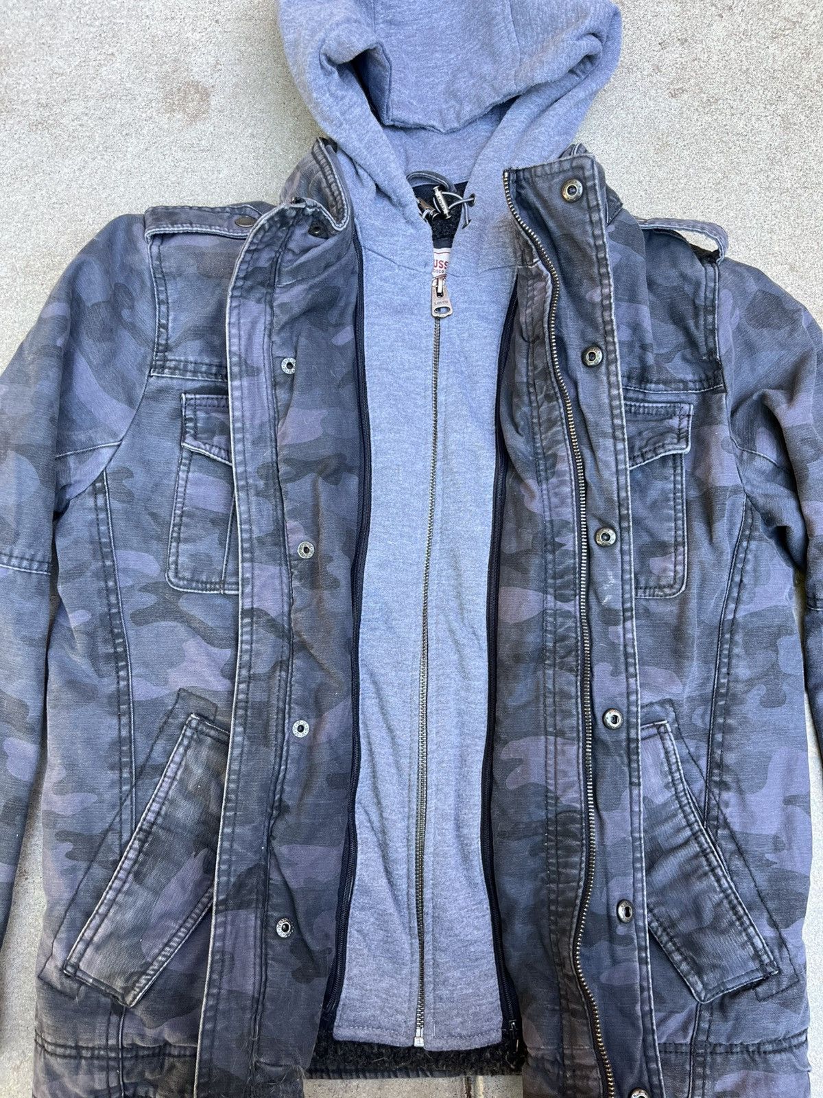 Levi's Levis Y2K Hoodie Liner / Gray Camo Jacket Size US S / EU 44-46 / 1 - 5 Thumbnail
