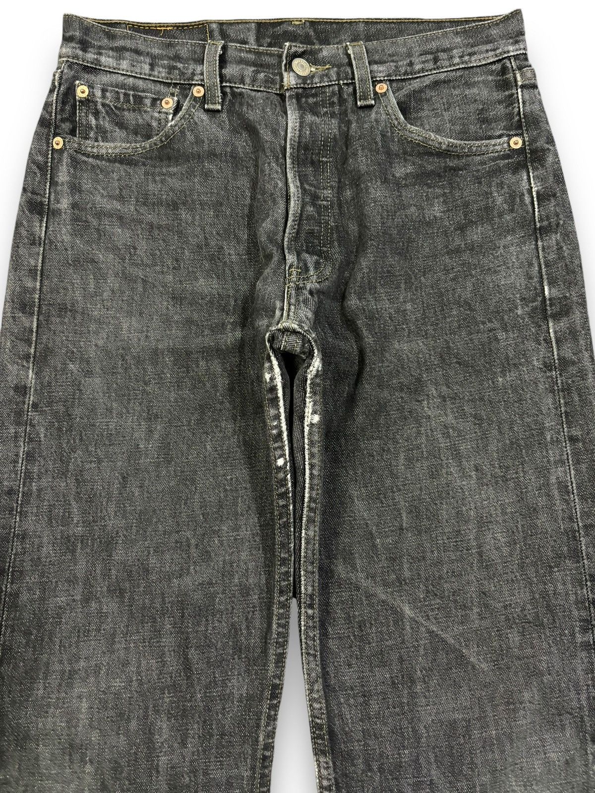 Levi's Vintage 90s Levis 501 Black Faded Loose Fit Distressed Jeans Size US 30 / EU 46 - 3 Thumbnail