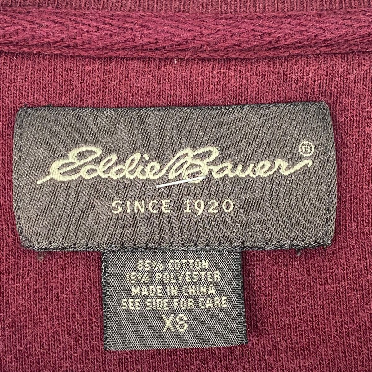 Vintage Vintage Eddie Bauer Sweatshirt Crewneck Big Logo Maroon XS Size US XS / EU 42 / 0 - 5 Thumbnail