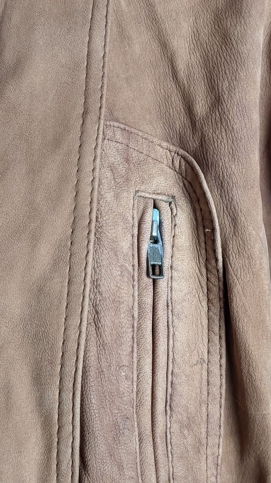 Cowboy Equipment Rare Faded Baggy Fly Leather Bomber Jacket pilot ysl gucci Size US L / EU 52-54 / 3 - 5 Thumbnail