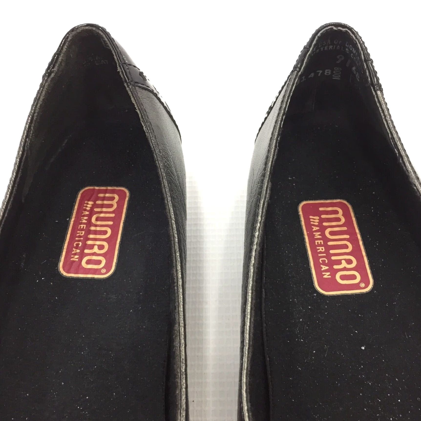 Vintage MUNRO American Womens Flats Black 6M Patent Cap Toe Kiltie Leather Ballet Flat Womens Shoes Size ONE SIZE - 6 Thumbnail