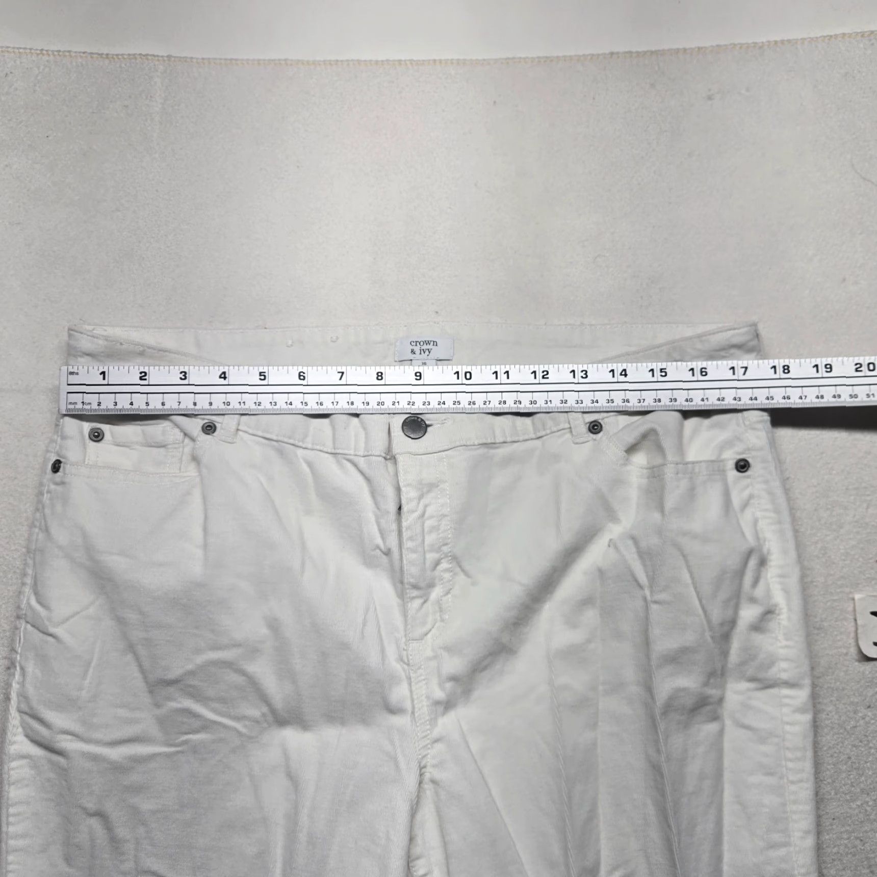 Vintage Crown & Ivy White Ankle Jeans Stretch Casual Pants Adult Women's Size 16 Pants White Stretch Casual 16 Womens Size 38" / US 16 / IT 52 - 4 Thumbnail