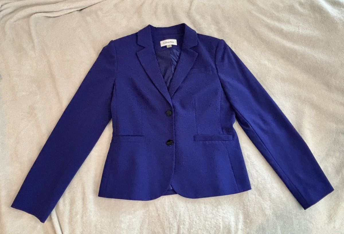 Calvin Klein Calvin Klein Women’s Suit Jacket Royal Blue Size 8 -Like New Size M / US 6-8 / IT 42-44 - 3 Thumbnail