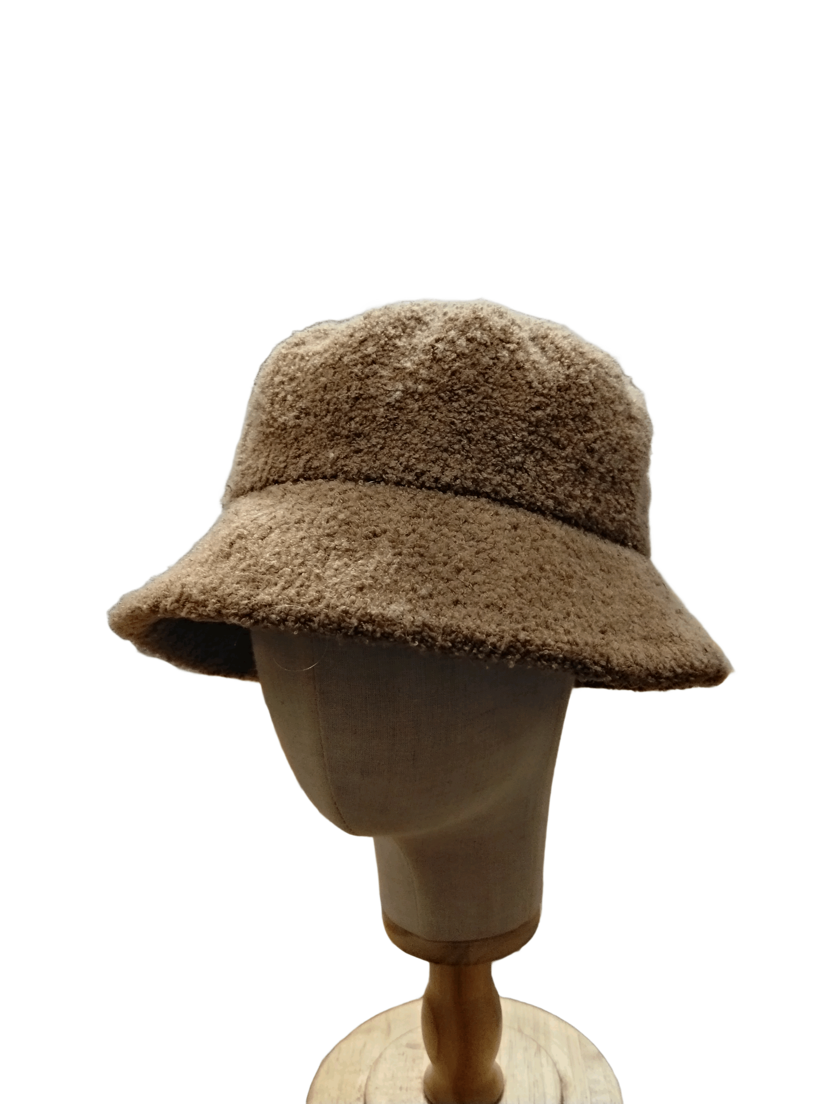 Japanese Brand Piko Hawaiian brown fluffy faux-shearling bucket hat Size ONE SIZE - 1 Thumbnail