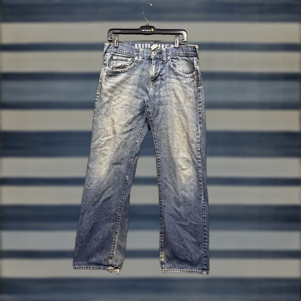 Guess VINTAGE GUESS Jeans 30x32 Rebel Straight Leg Denim Jeans Mens 90s 80s Blue Medium Wash 5-Pocket Pattern Solid 90s Theme Size US 30 / EU 46 - 1 Thumbnail