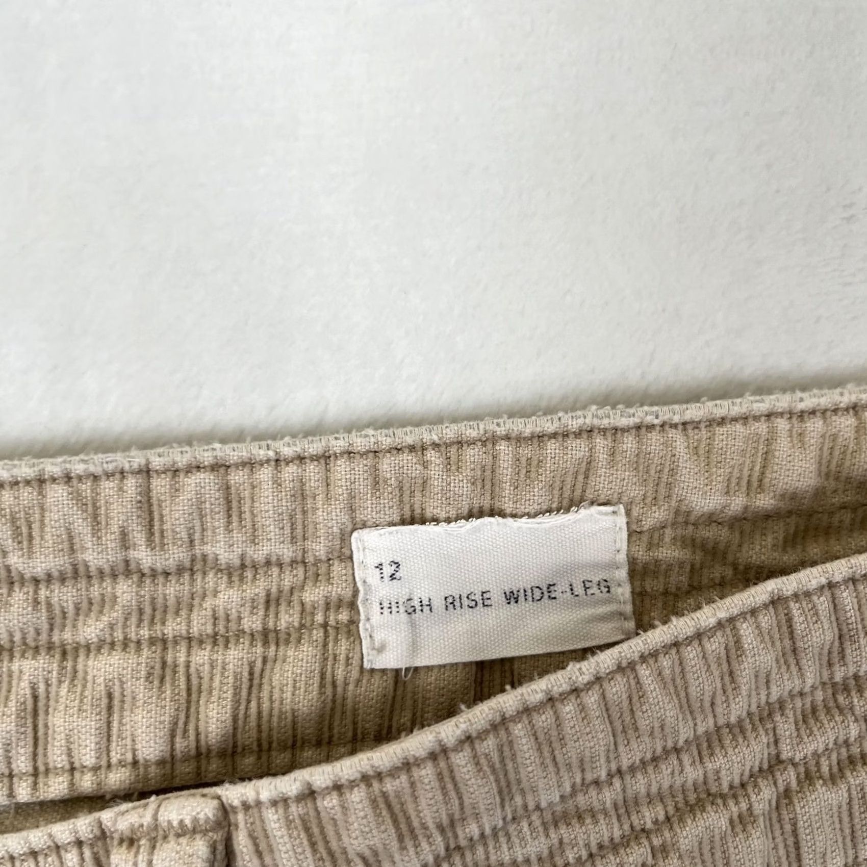 Gap Gap Womens 12 Beige High Rise Wide Leg Cropped Twill Pants Elastic Waist Pockets Casual Vintage No Size 34" / US 12 / IT 48 - 6 Thumbnail