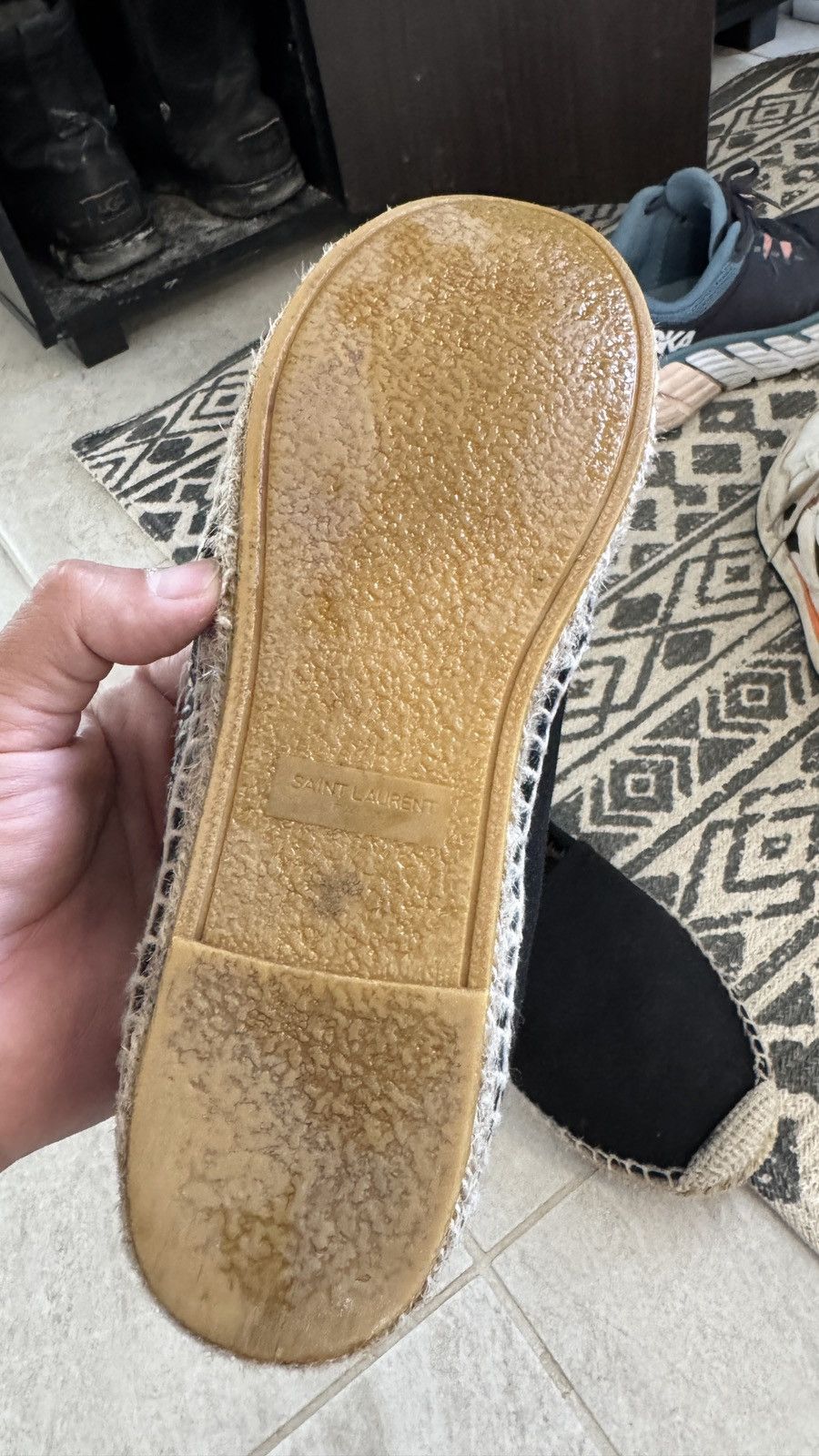 Yves Saint Laurent Saint Laurent Logo Embroidered Slip-On Espadrilles Size US 6.5 / EU 39-40 - 5 Thumbnail
