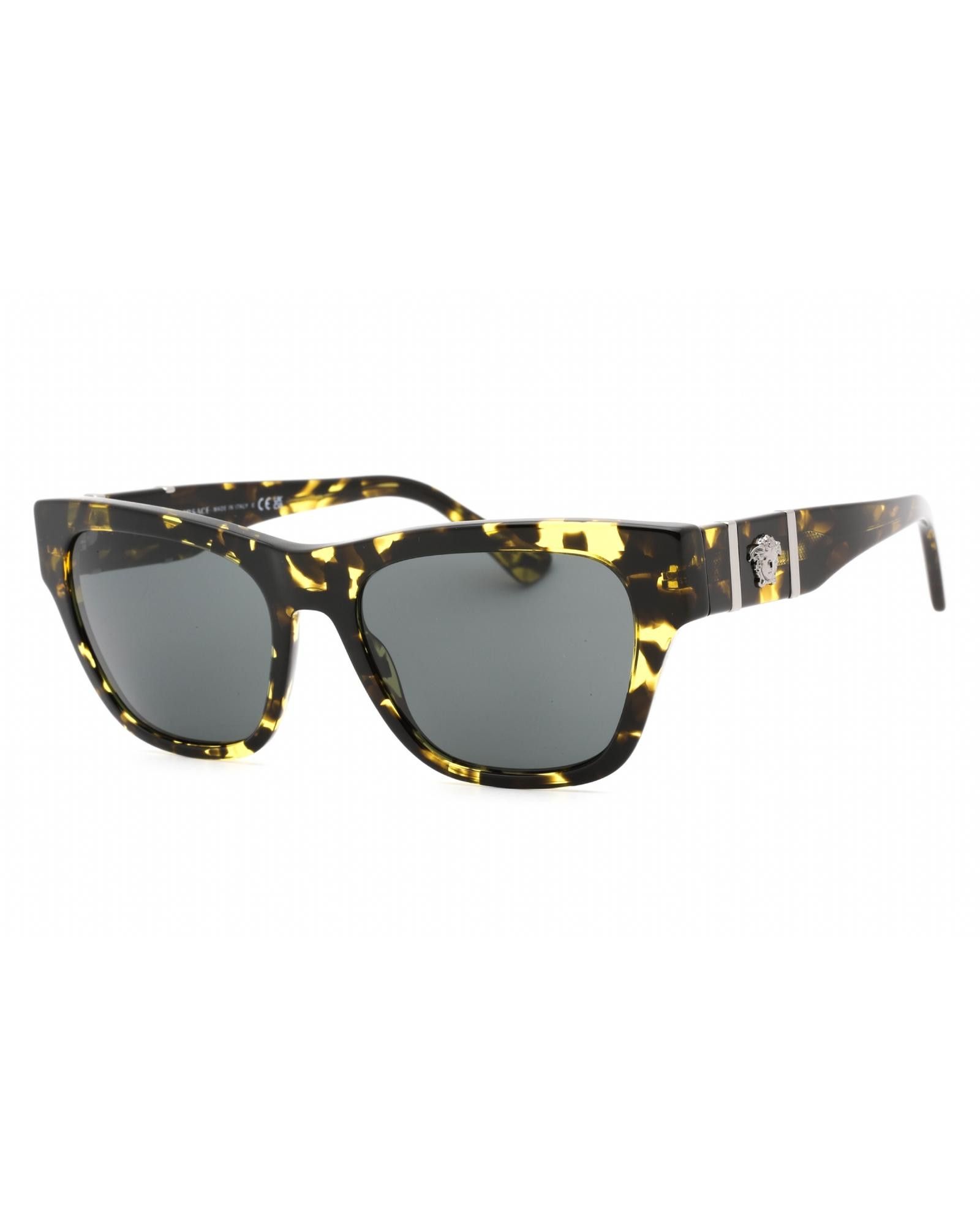 image of Versace 0Ve4457 Sunglasses Yellow Spotted Havana / Dark Grey, Men's