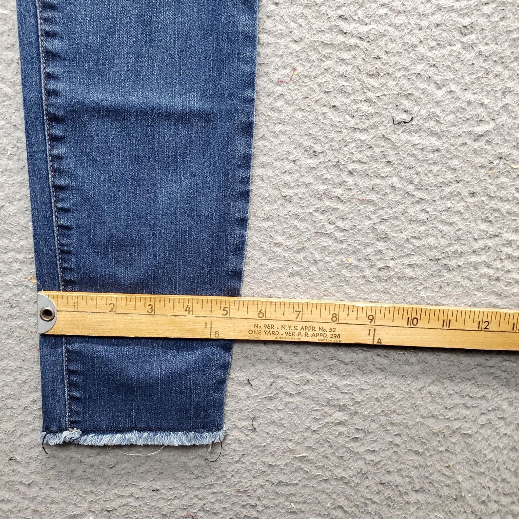 Denime Refuge Womens 4 Blue Denim Skinny Jeans High-Waisted Distressed Frayed Hem 27.75 Inseam Regular 5-Pocket Denim Jeans Size 27" / US 4 / IT 40 - 5 Thumbnail