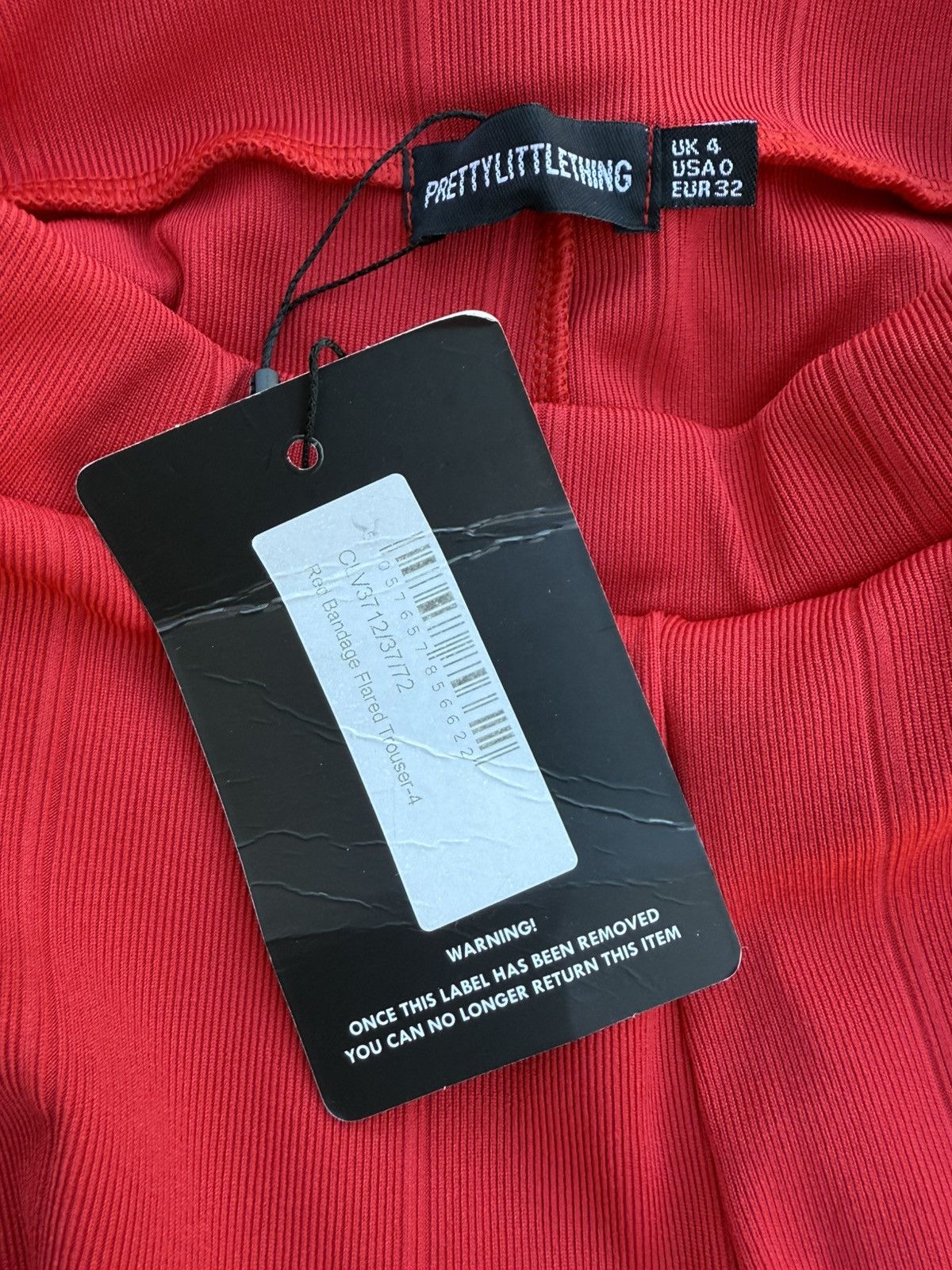 PrettyLittleThing Pretty Little Thing Red Flared Trousers Pants High Waist Size 25" / US 0 / IT 36 - 9 Thumbnail