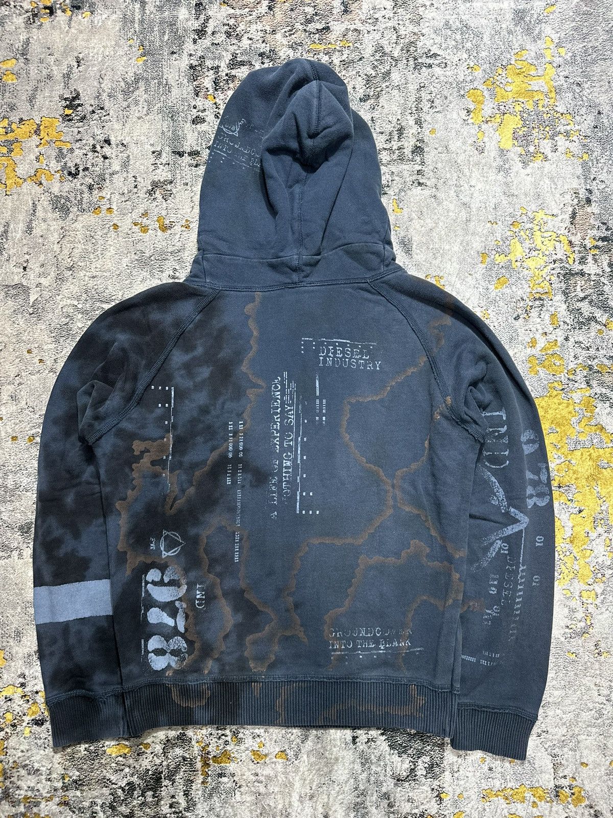 Diesel CRAZY FADED DIESEL 978 ABSTRACT POEM HOODIE Size US L / EU 52-54 / 3 - 2 Thumbnail