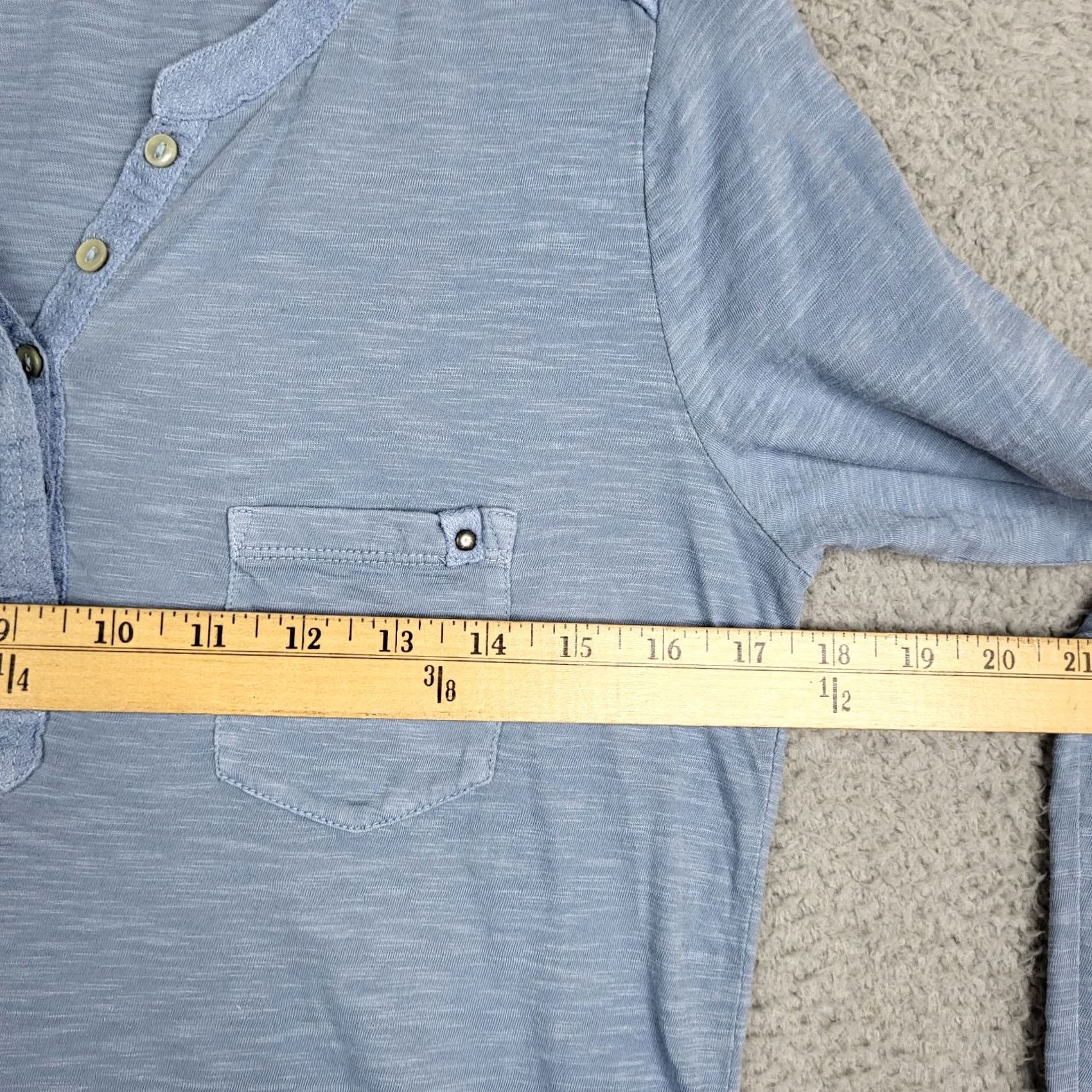 s.Oliver s.Oliver Women's blue V-Neck Long Sleeve Top Size 6 Shirt T-Shirt Casual Cotton Blend Regular Womens Size M / US 6-8 / IT 42-44 - 4 Thumbnail