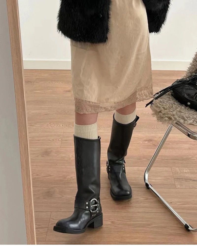 Other Women’s Biker Boots Gothic Medium Heel Motorcycle style Size US 6.5 / IT 36.5 - 3 Thumbnail