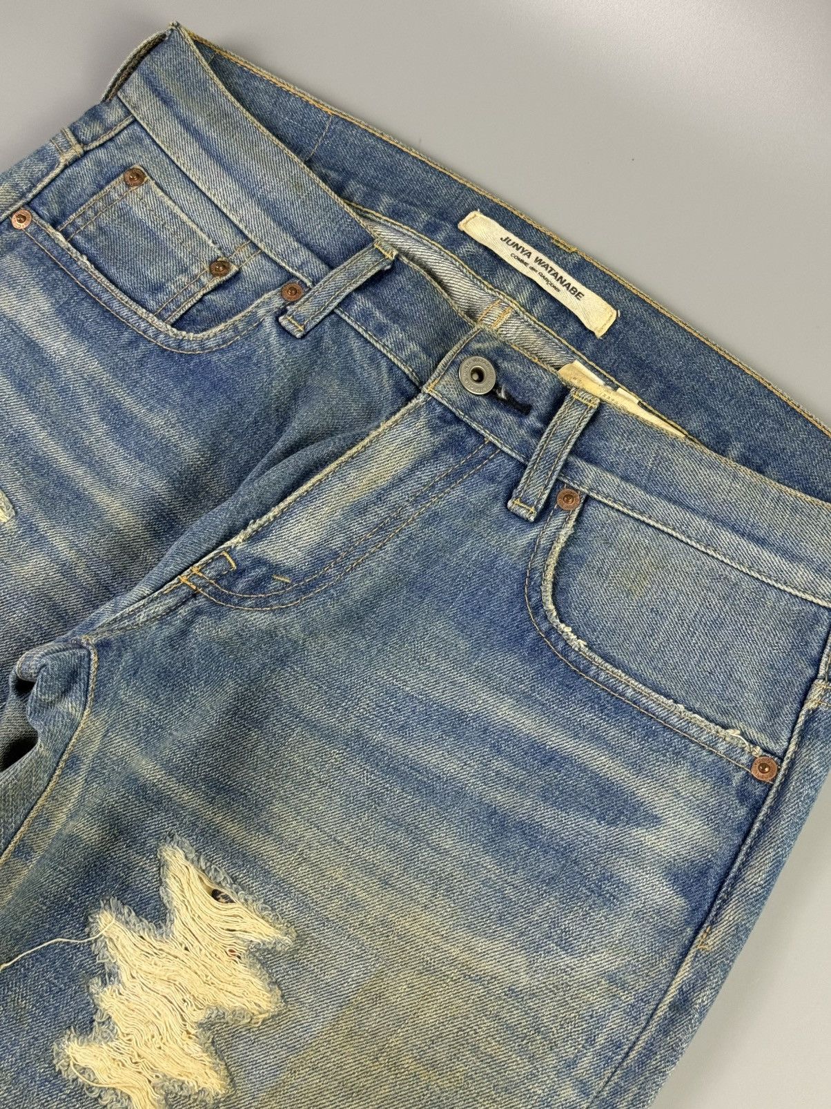 Junya Watanabe Junya Watanabe - S/S14 - Fringe Patchwork Jeans Size 32" / US 10 / IT 46 - 3 Thumbnail