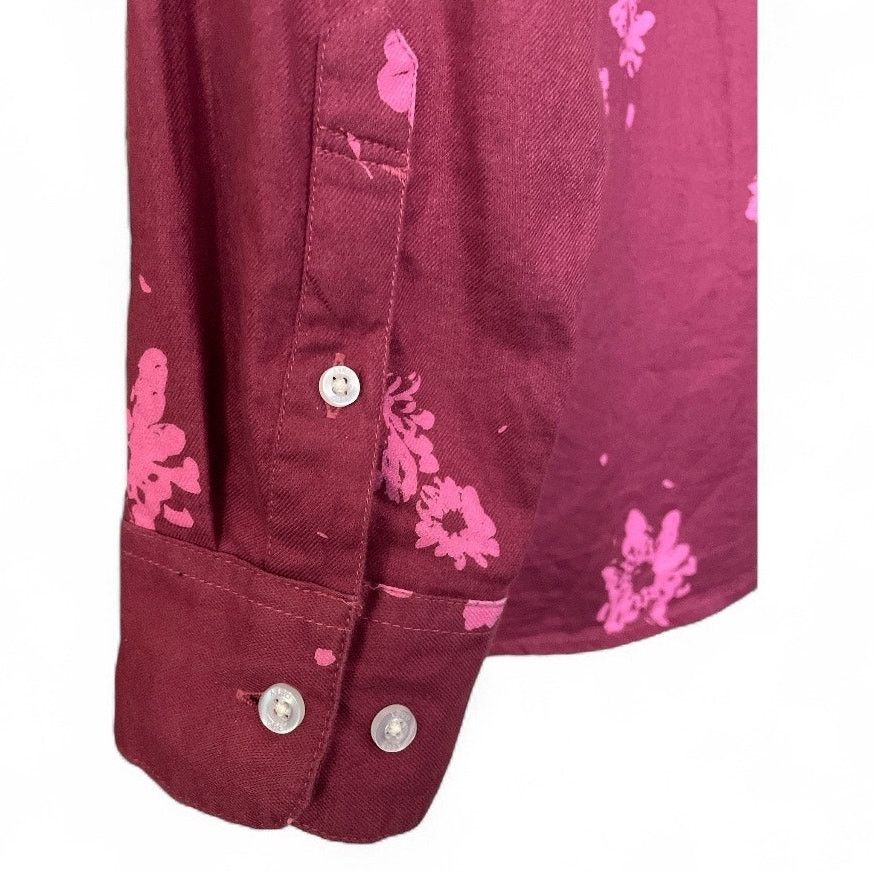Obey Obey Oh Daisy Burgundy Woven Button Down Shirt size Medium Size US M / EU 48-50 / 2 - 3 Thumbnail