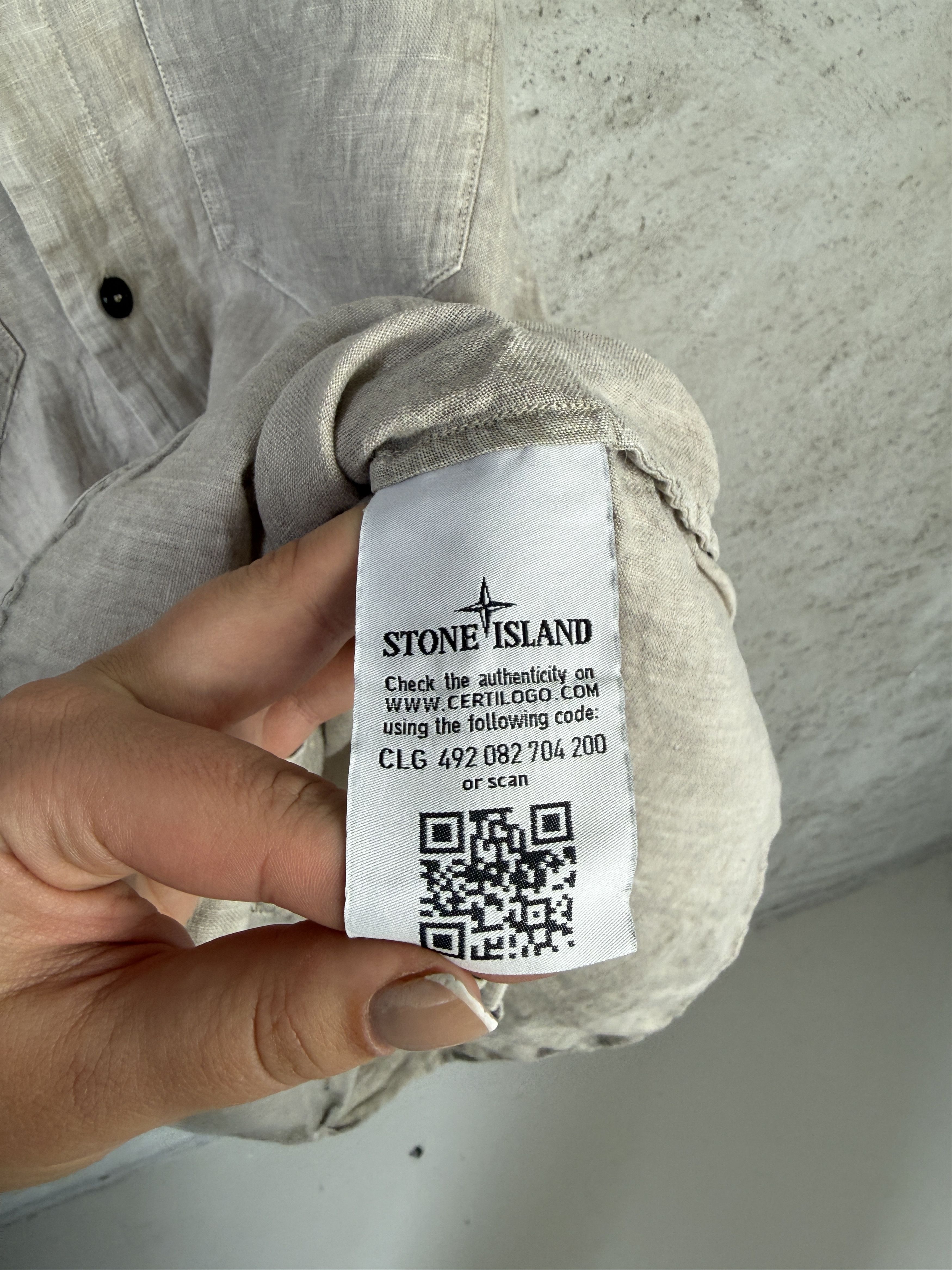 Stone Island Stone Island linen small logo shirt button ups casual Size US S / EU 44-46 / 1 - 6 Thumbnail