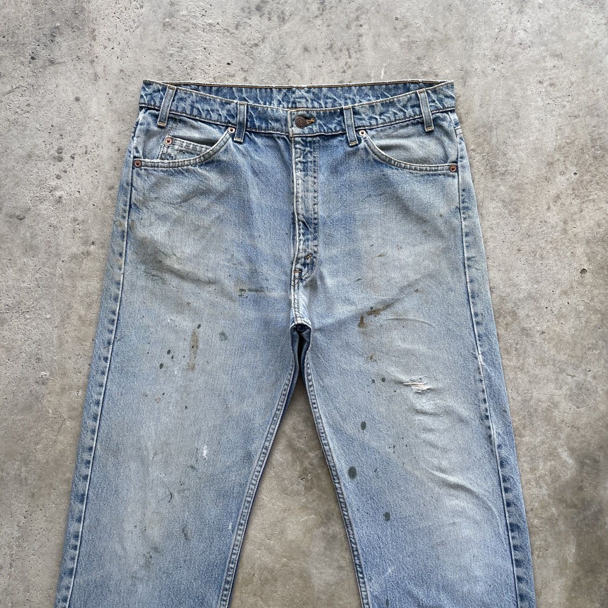 Jean × Levi's 1990s Levis 505 THRASHED Regular Fit Jeans Faded Pants W36 Size US 36 / EU 52 - 3 Thumbnail