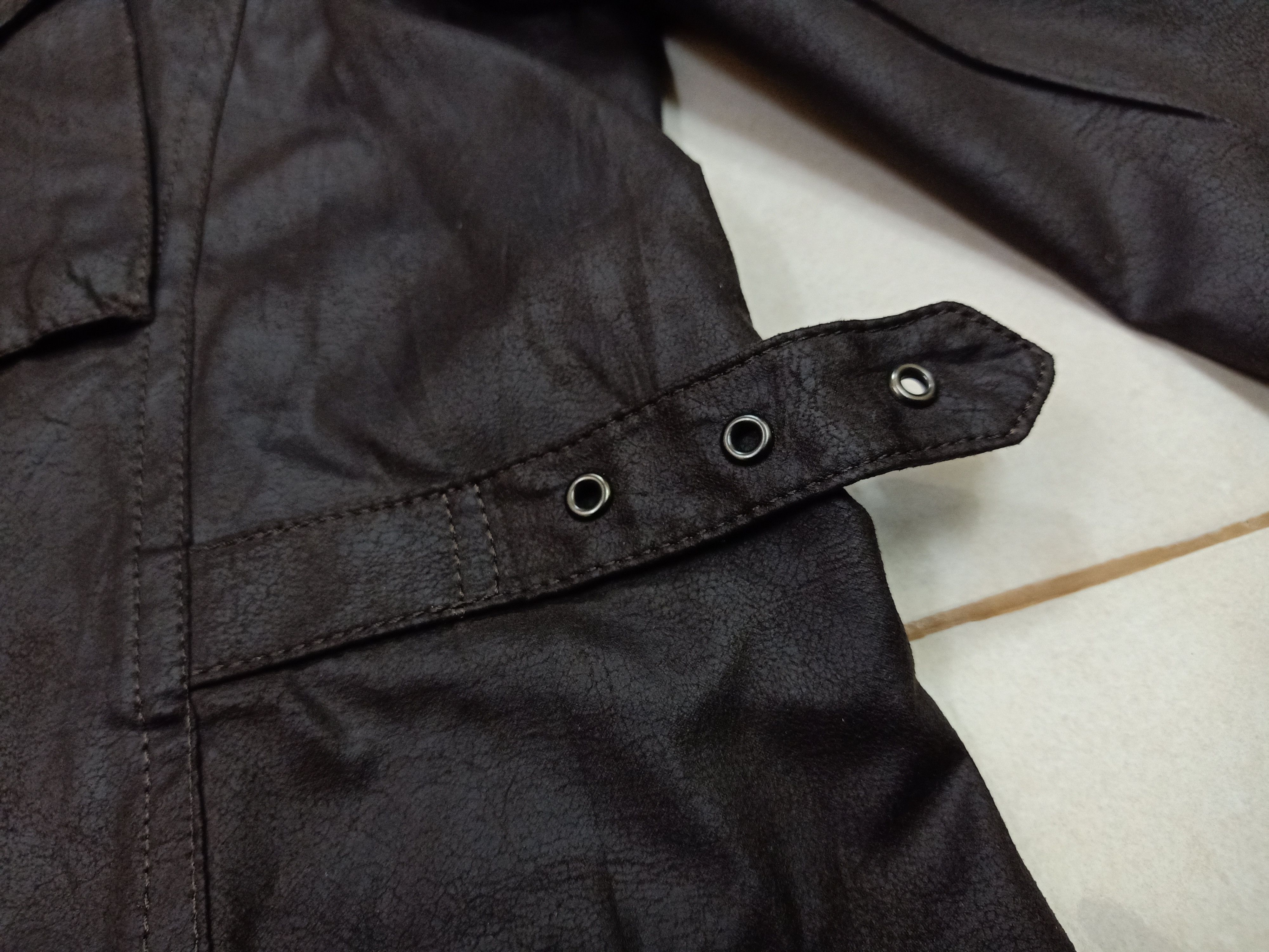 Lyle & Scott LYLE & SCOTT Black Label M65 Faux Leather Dark Brown Jacket Size US XL / EU 56 / 4 - 9 Thumbnail
