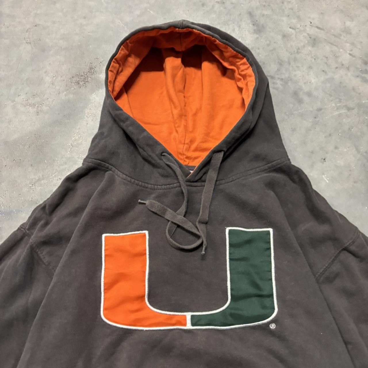 Japanese Brand × Vintage Crazy Vintage Y2K/2000s Miami Hurricanes College Sports Essential Boxy Hoodie! Size US XL / EU 56 / 4 - 2 Thumbnail