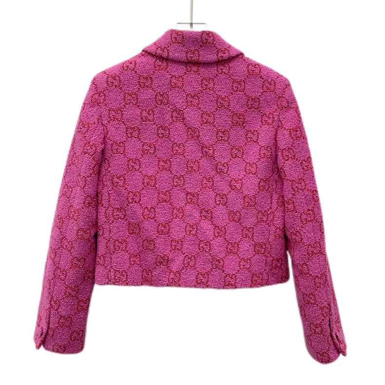 Gucci GucciPink logo jacquad full-print single-breasted cotton la Size XXS / US 00 / IT 34 - 2 Thumbnail