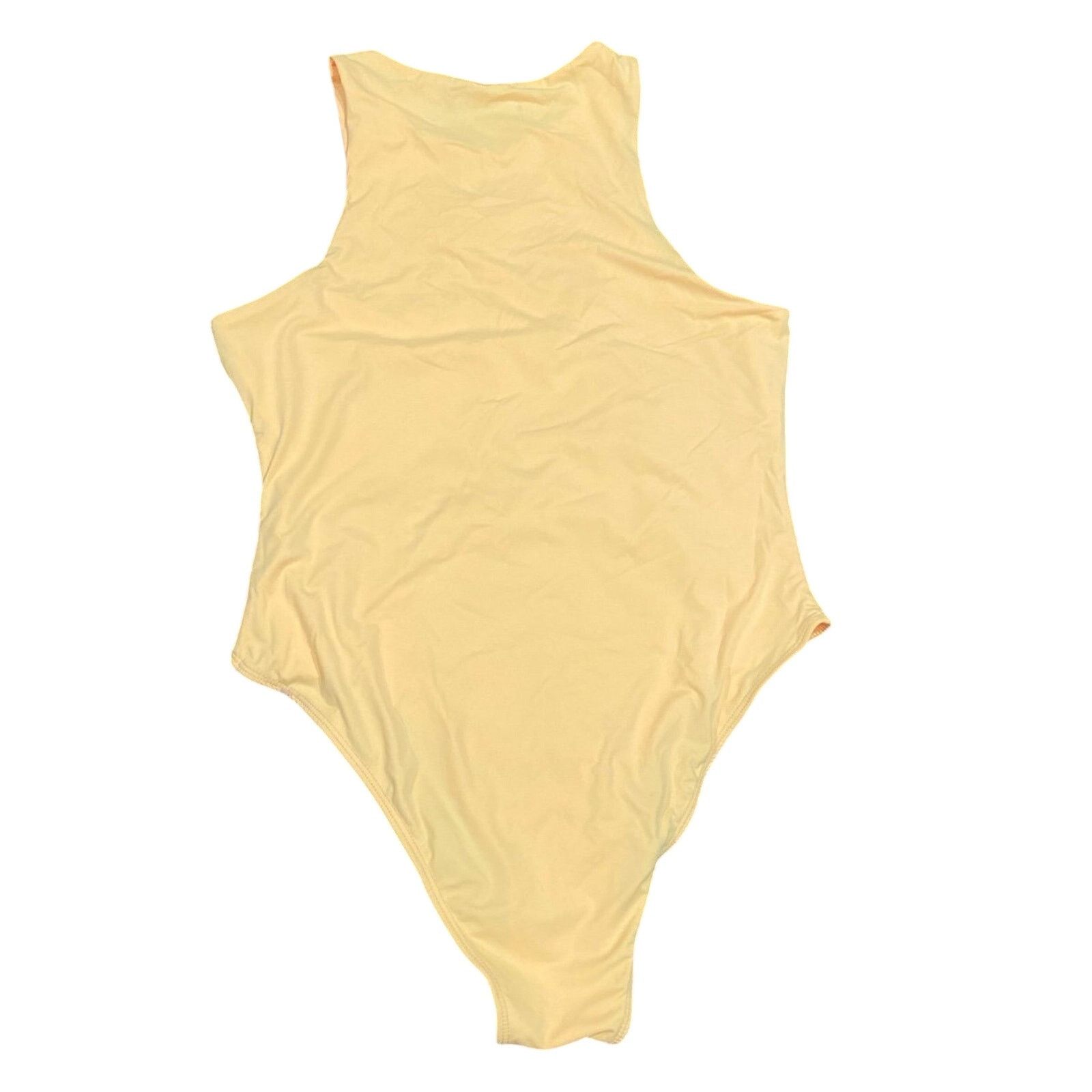 Shein Halter Neck Bodysuit in Yellow, Size L Size L / US 10 / IT 46 - 2 Thumbnail
