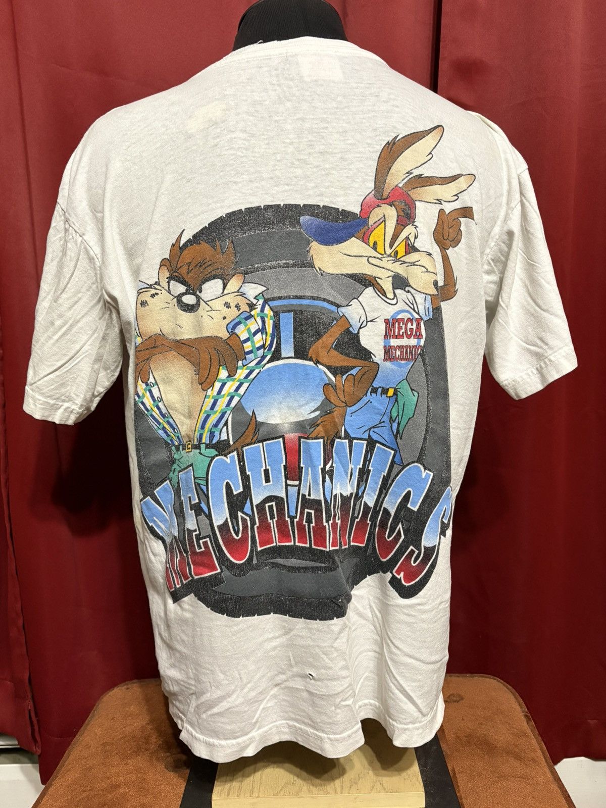 Vintage Vintage Looney Tunes Tshirt 90’s Hot Rods Mechanic Taz Grail Size US L / EU 52-54 / 3 - 6 Thumbnail