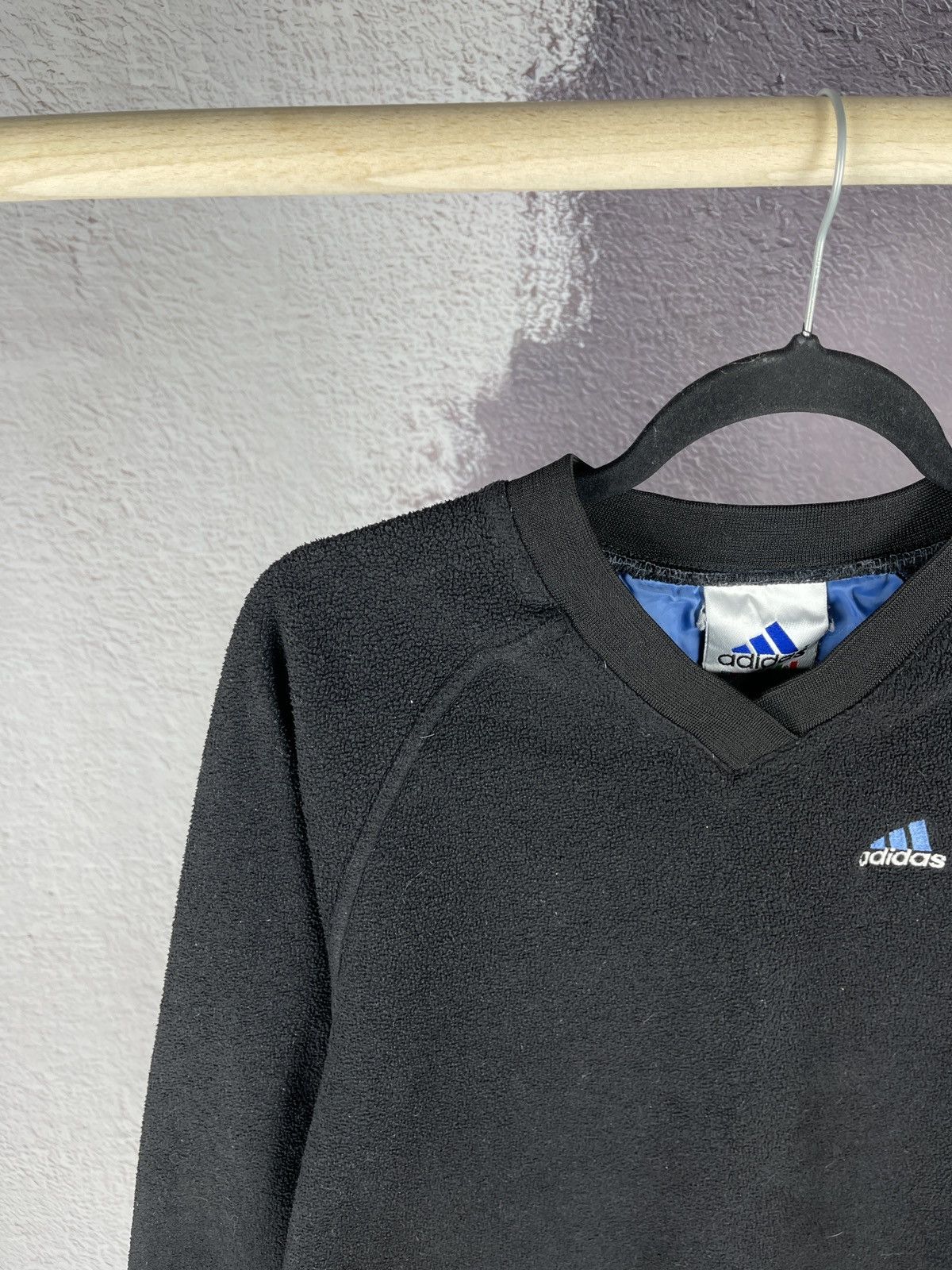 Adidas Adidas vintage 90s fleece v-neck sweater sweatshirt Size L / US 10 / IT 46 - 3 Thumbnail